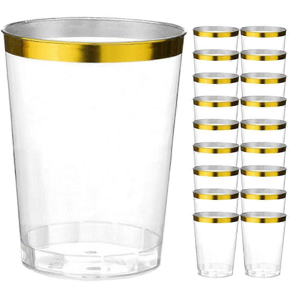 Golden Transparent Cups for Parties and Weddings Small Beverage Cups Made from Material 25pcs