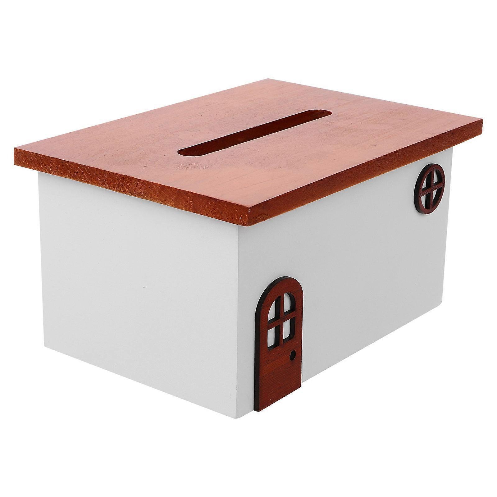 House Shaped Tissue Box Cover 1 Set Tissue Dispenser Holder for Tissue Organizer