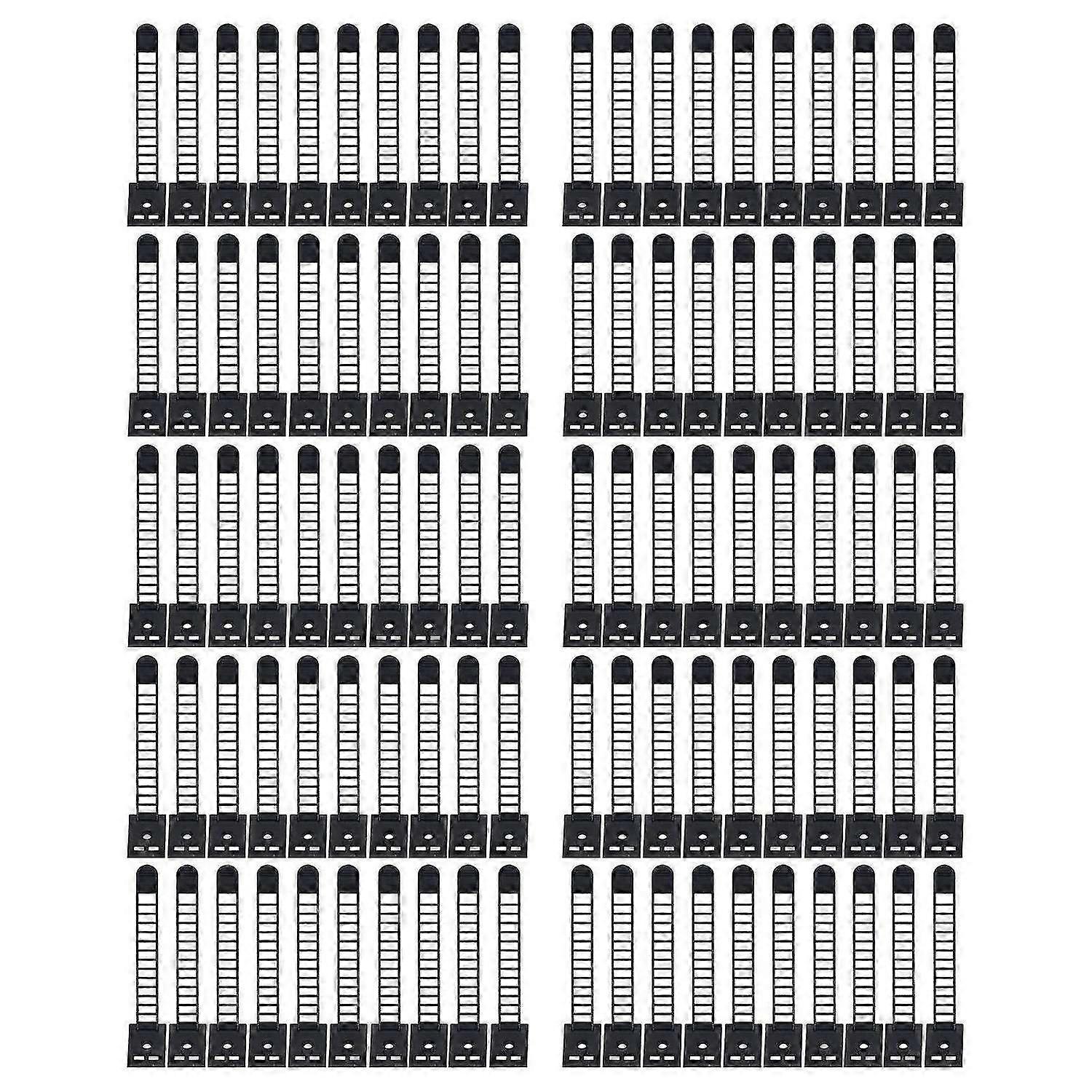 2025 Latest Model 100Pcs Adhesive Cable Management Clips Adjustable Nylon