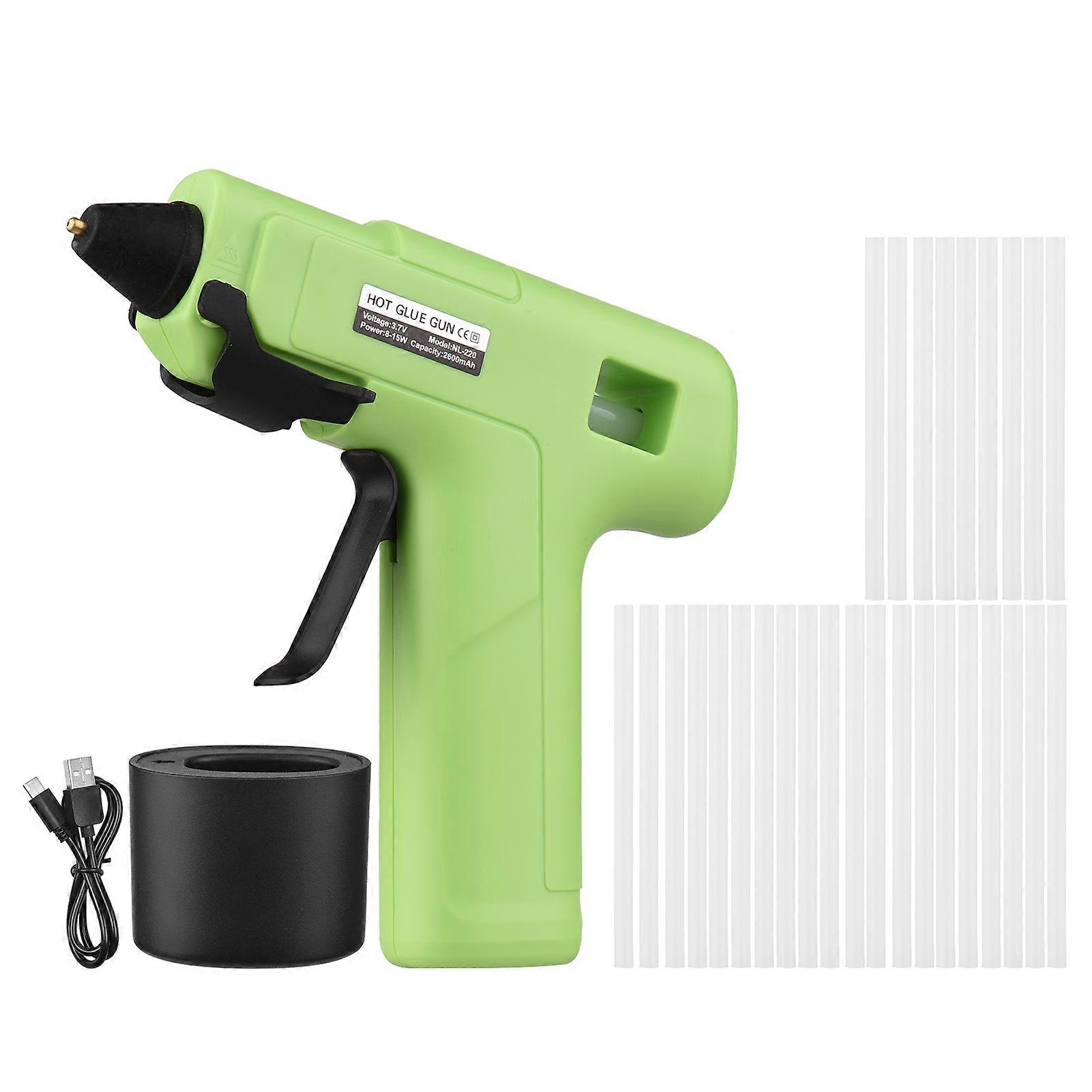 Cordless Rechargeable Hot Melt Glue Gun with 30 Glue Sticks 2600mAh