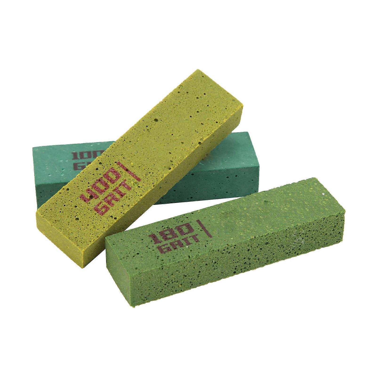 3Pcs Guitar Polishing Blocks Rubber Elasticity Green Yellow Blue