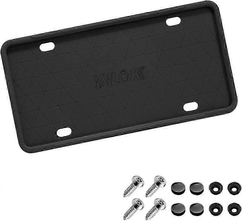 Car License Plate Frame, 2 PCS Anti-Theft Universal Silicone License Plate Frame for Cars, SUVs, Vehicles, Rustproof License Plate Frame, Auto A