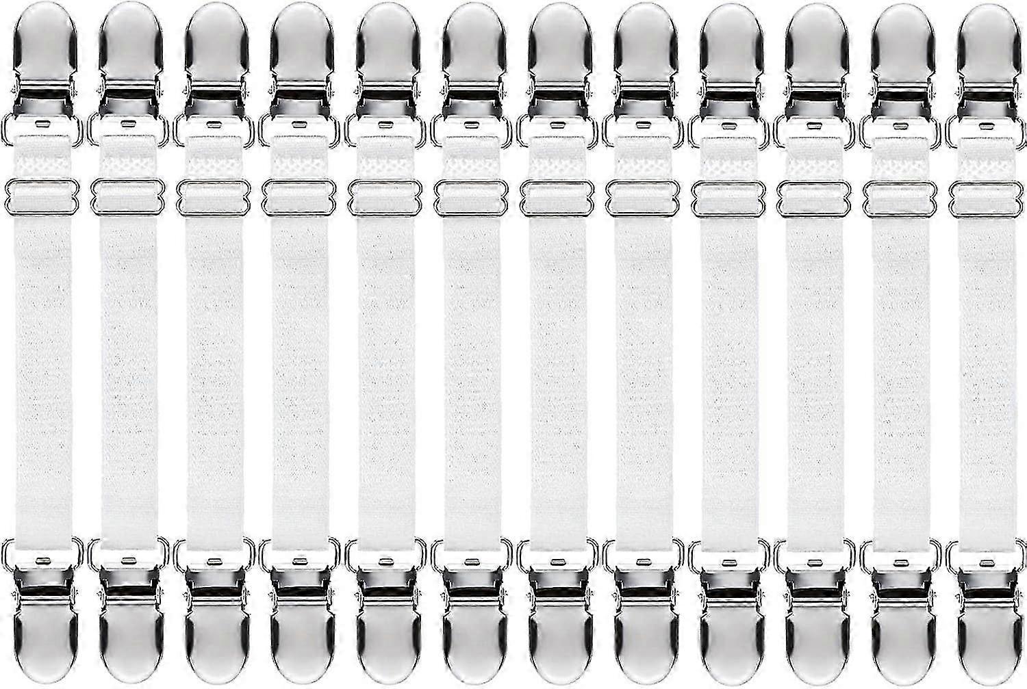 12 Pcs Bed Sheet Clips Straps Sheet Corner Straps Holder Adjustable Mattress