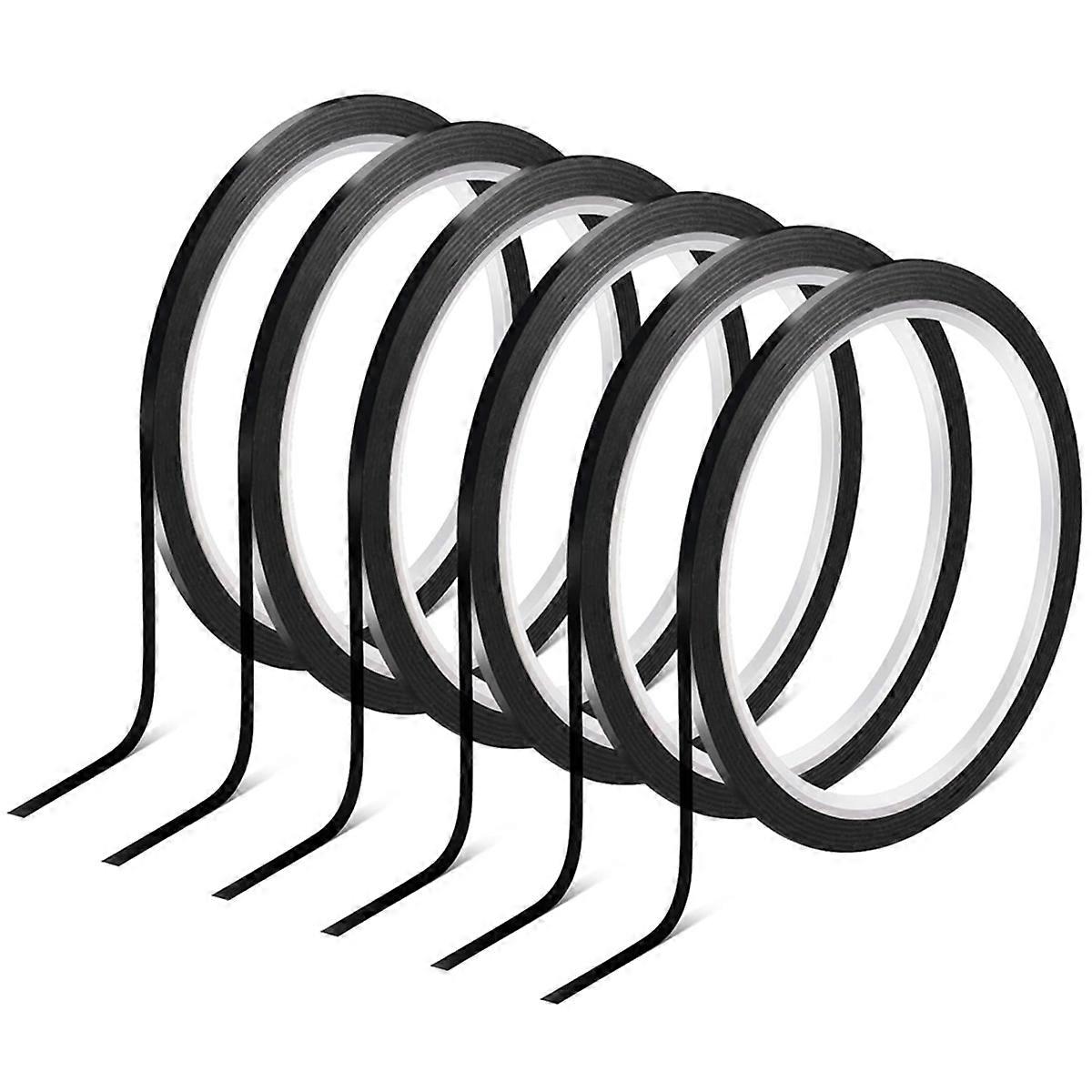 6 Rolls 1/8 Whiteboard Tape - Thin Dry Erase Tape for Art, Charts & Whiteboards - Pinstripe Paper-Tape,108 Feet Per Roll