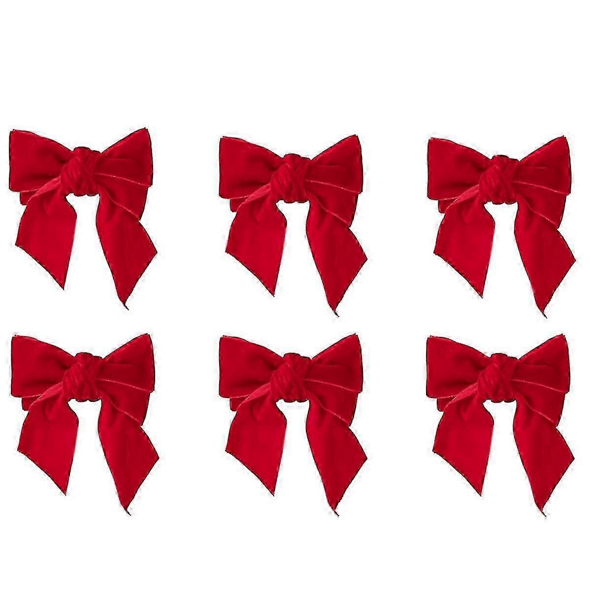 6db Red Bow karácsonyi szalvétatartó gyűrűk elegáns flanel szalvéta csat születésnapi partira esküvői étkezés t