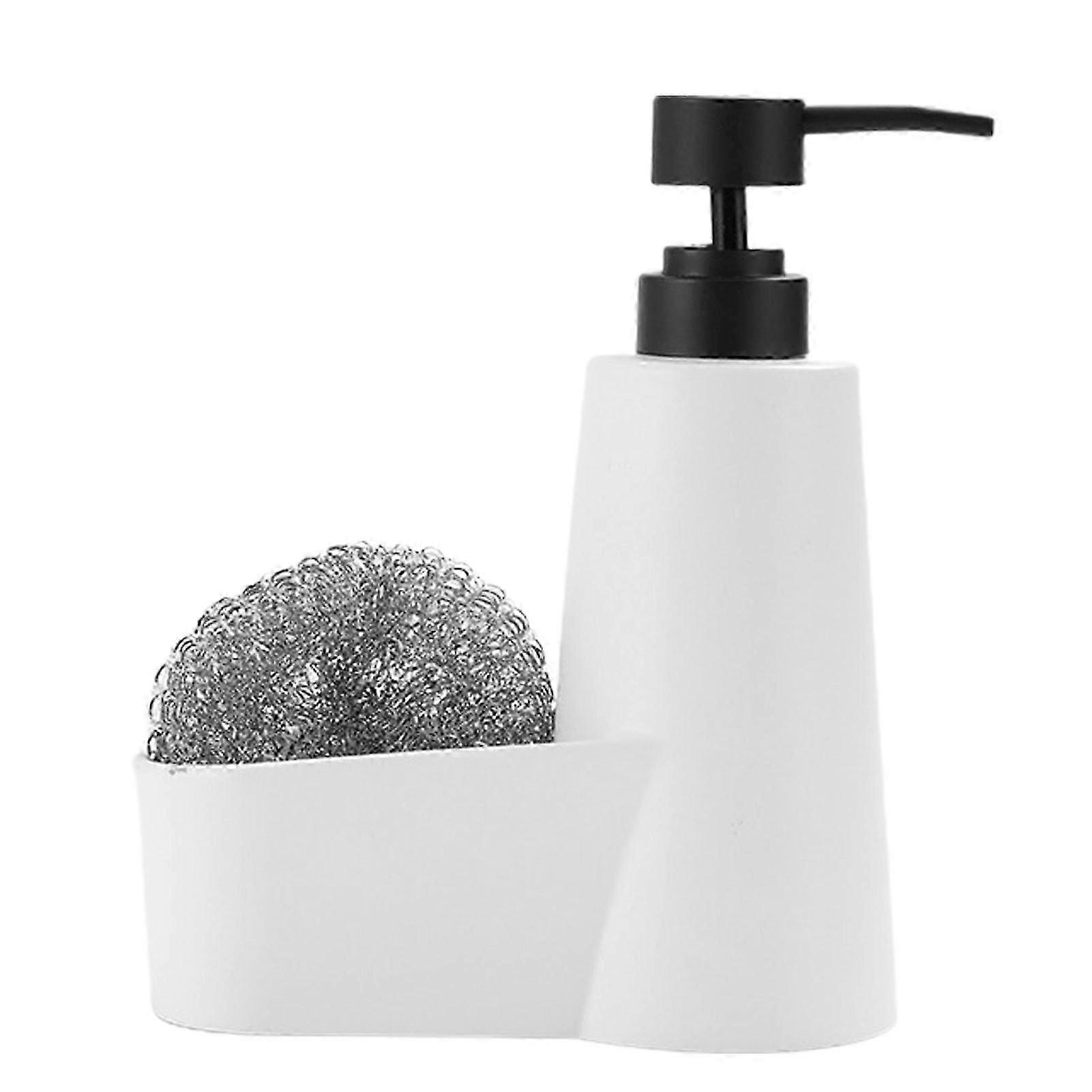 Refillable Soap Dispenser with Sponge Holder for Kitchen Sink Use