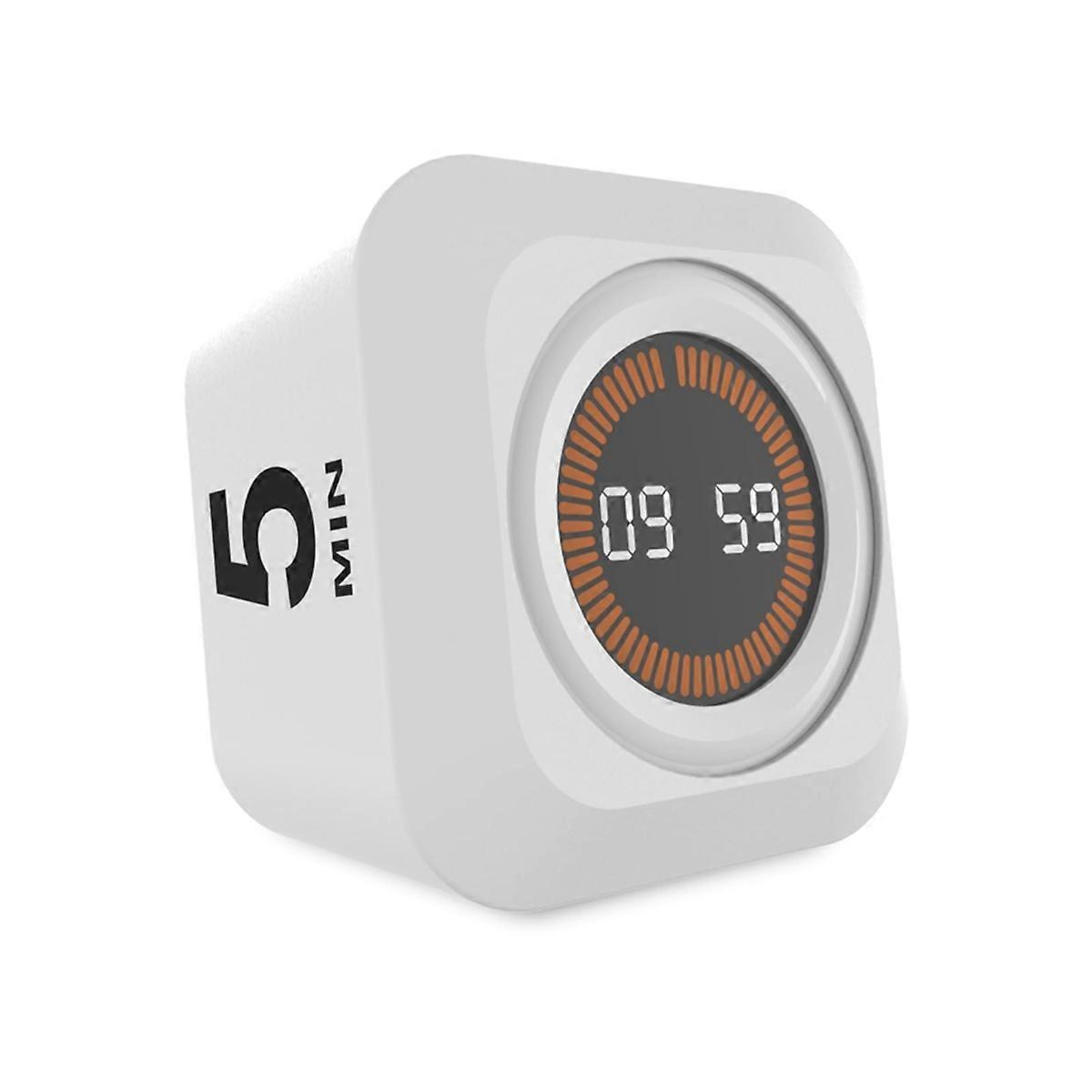 Rotating Cube Visual Timer 5, 25, 10, 50 Min Preset + Custom Countdown, Rechargeable Desk Productivity Flip Timer