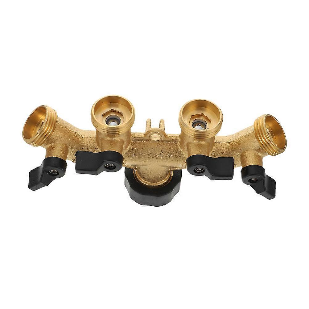 2Sets Adjustable Hose Splitter Brass Garden Hose Adapter for Water Outlet
