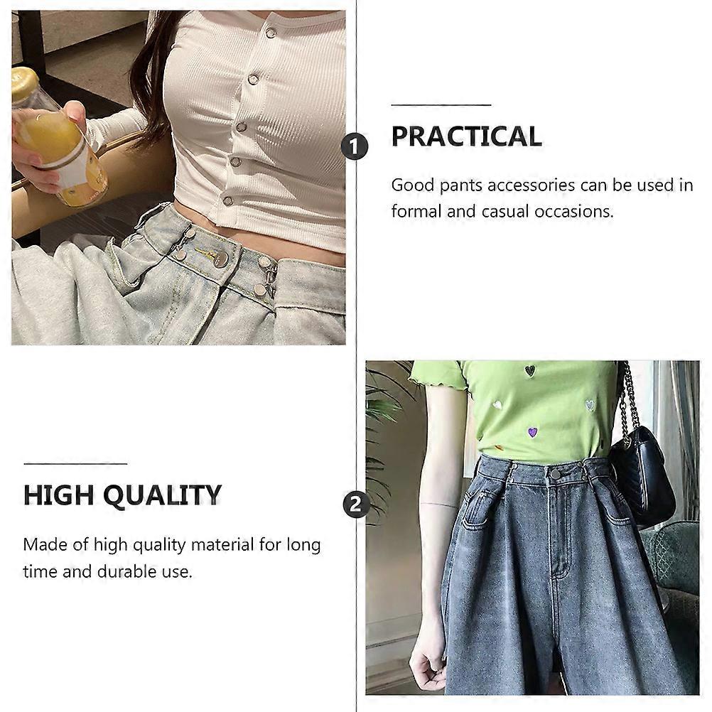 Non-Slip Pants Buttons Pants Waist Buckle for Thinning Waist 4Sets