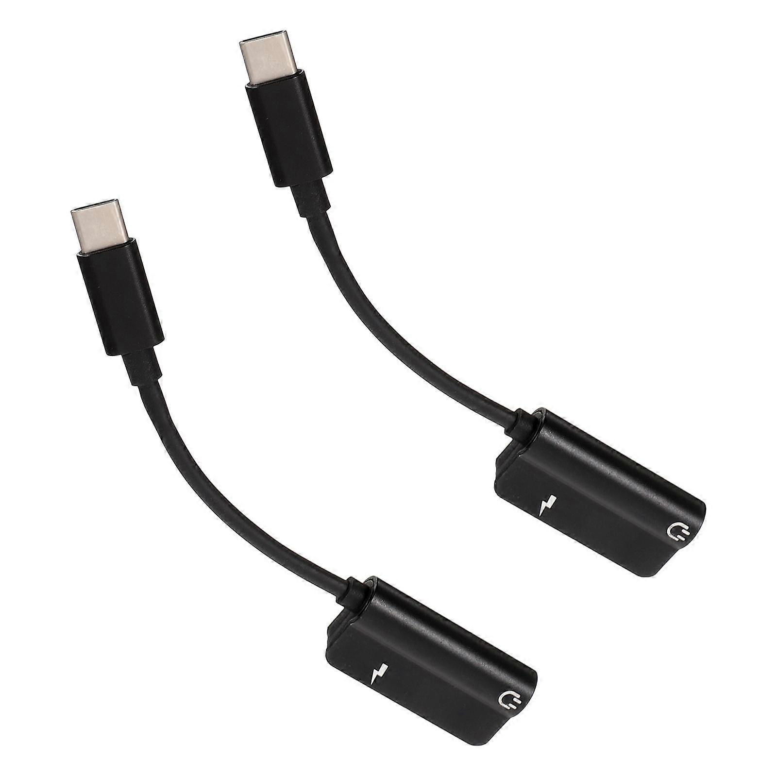 Black Type-C to 3.5mm Headphone Converter Adapter for Charging 1Set Set