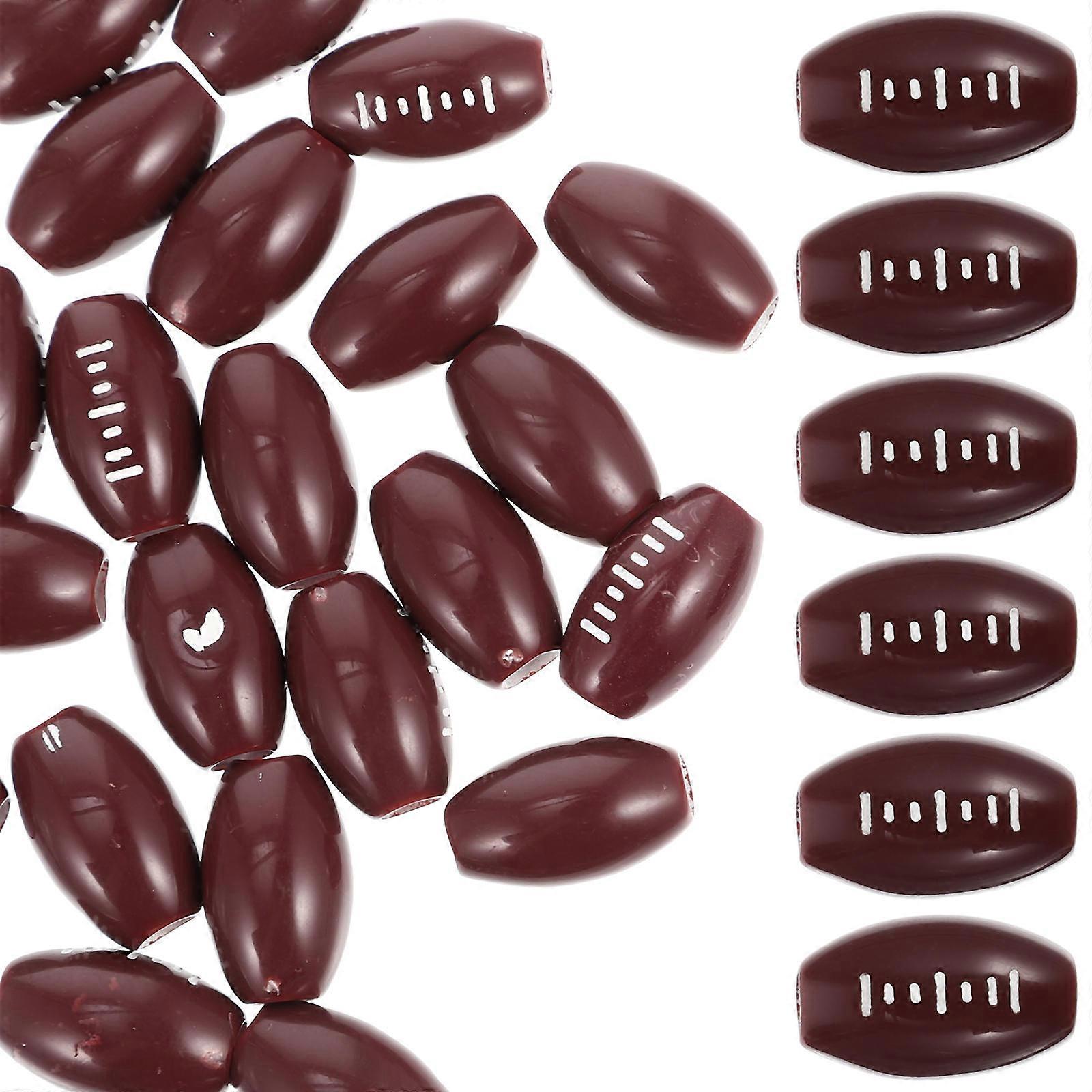 Large Hole Football Beads for Jewelry Making Acrylic 300Pcs Pack