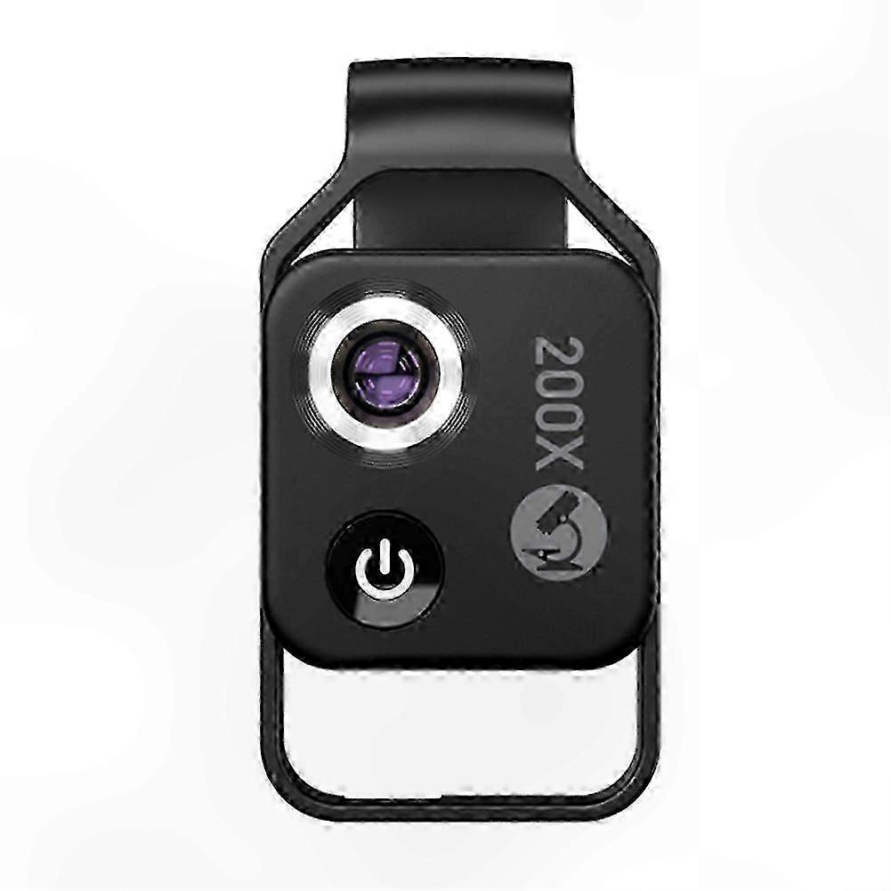 200X Magnification Microscope with LED Lens for Improved Imaging and Black CPL Mobile Compatibility