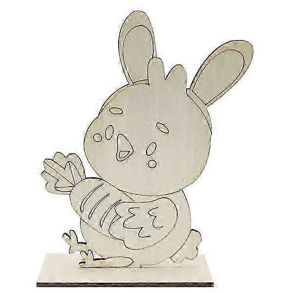 Unpainted wooden egg and rabbit shapes for traditional British Easter crafting and holiday decoration projects