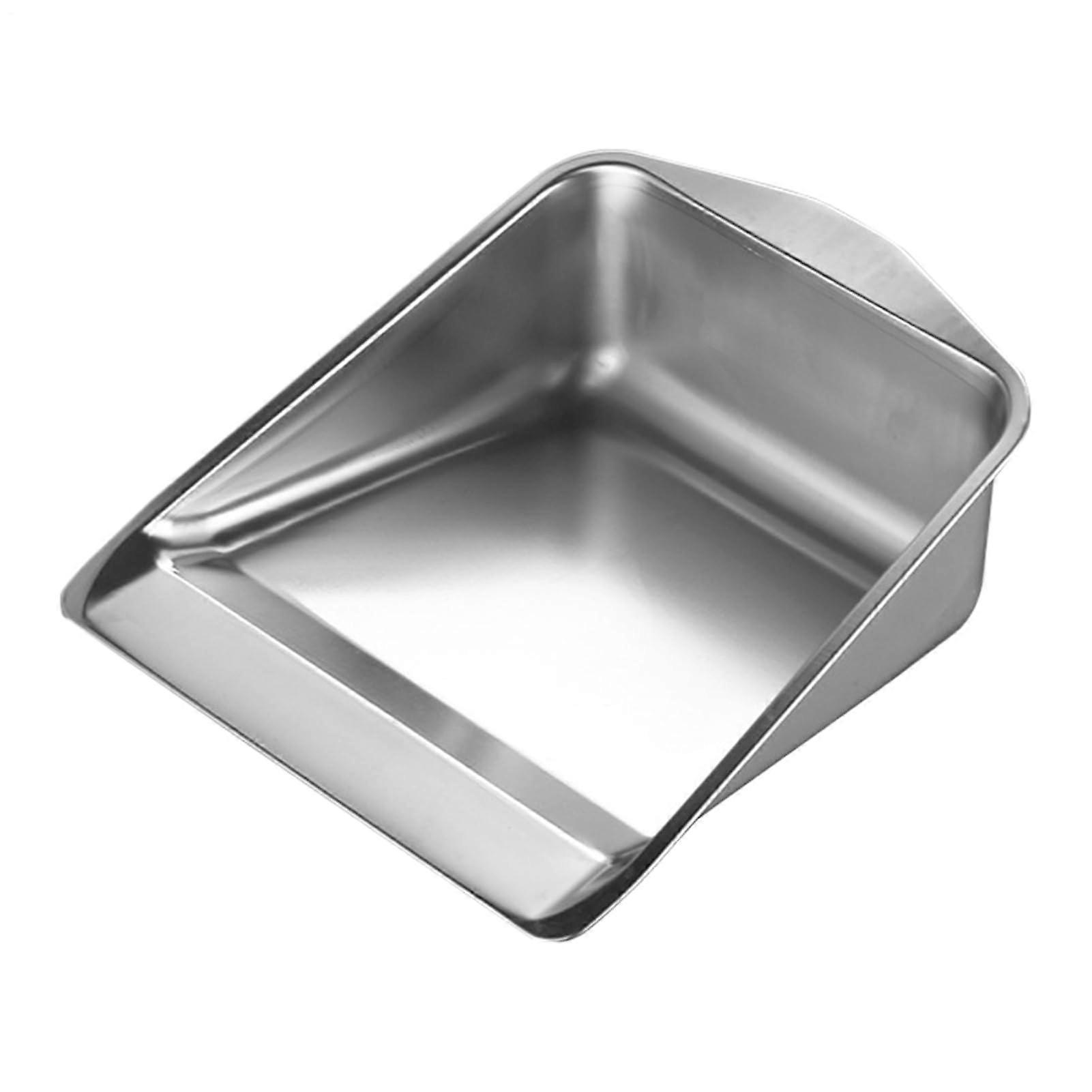 Metal Dustpan Stainless Steel Small Size Portable Dustpan With Durable Handle For Indoor Outdoor Use Silver Easy Storage