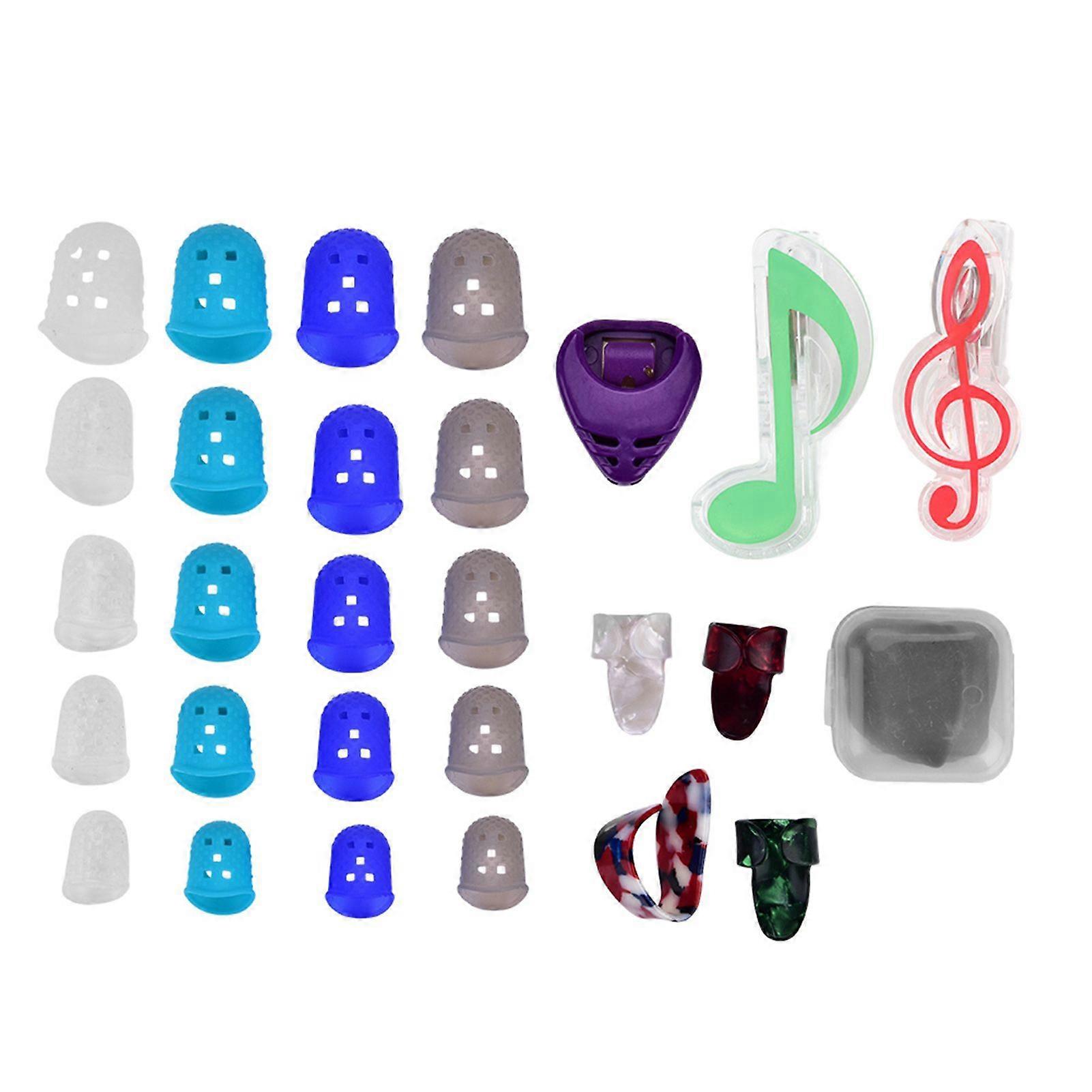 Guitar Protective Fingertip Finger Picks And Music Book Page Clip with Box