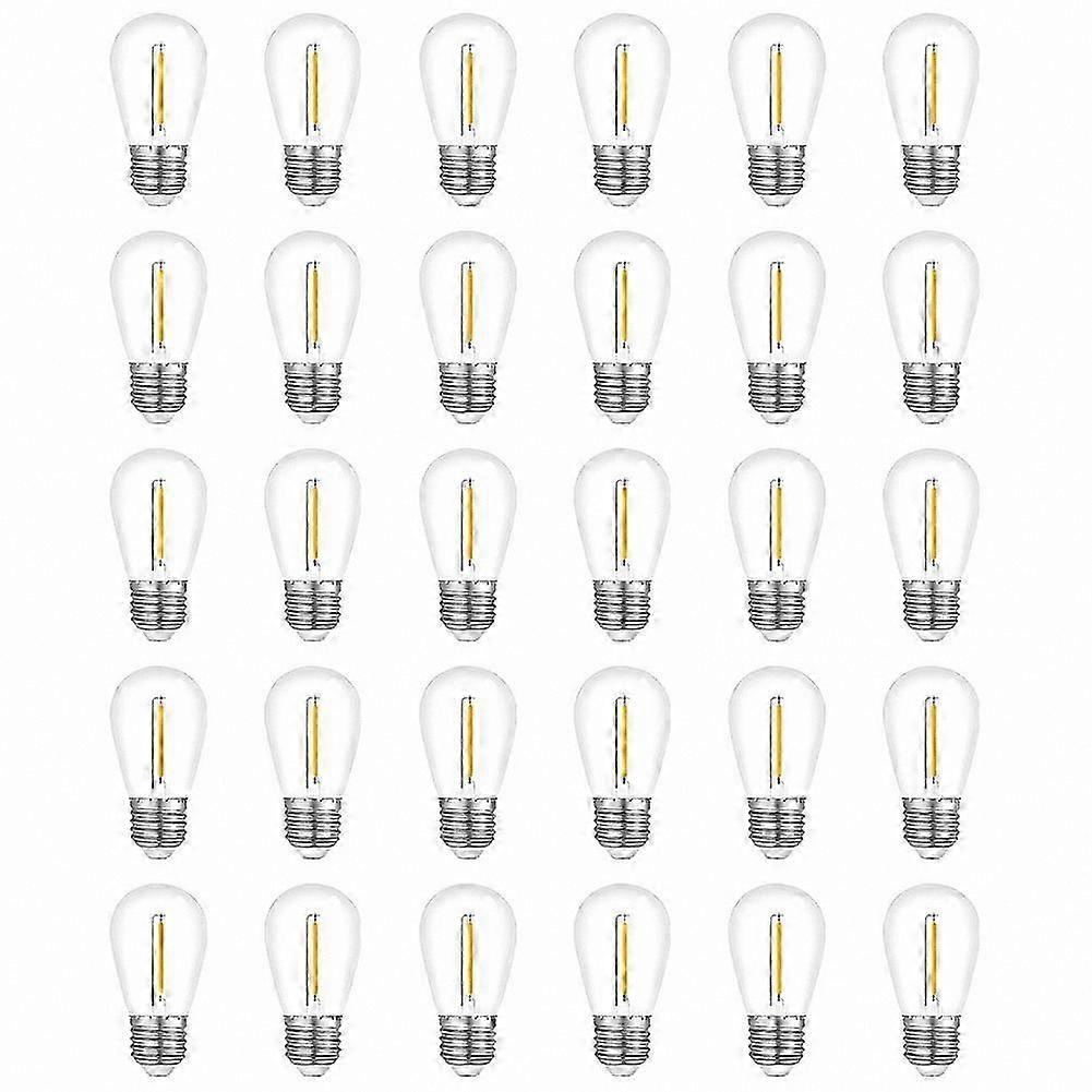 Warm White E26 S14 Bulbs, 30 Pack Waterproof String Light Replacement for Outdoor Use