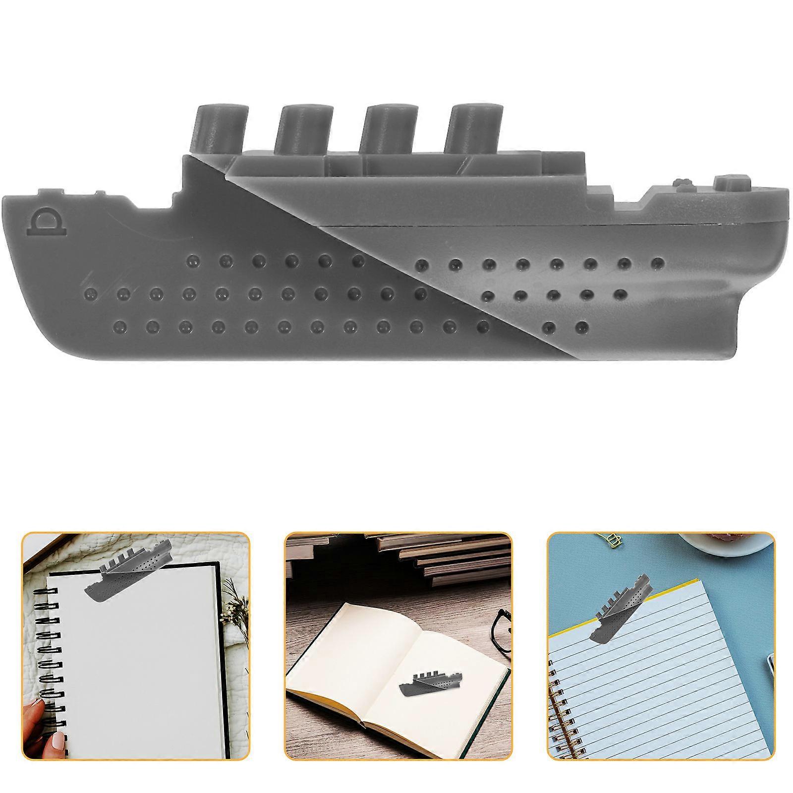 Reading Bookmark Ship Design Decorative Bookmark with 5Pcs Grey Set