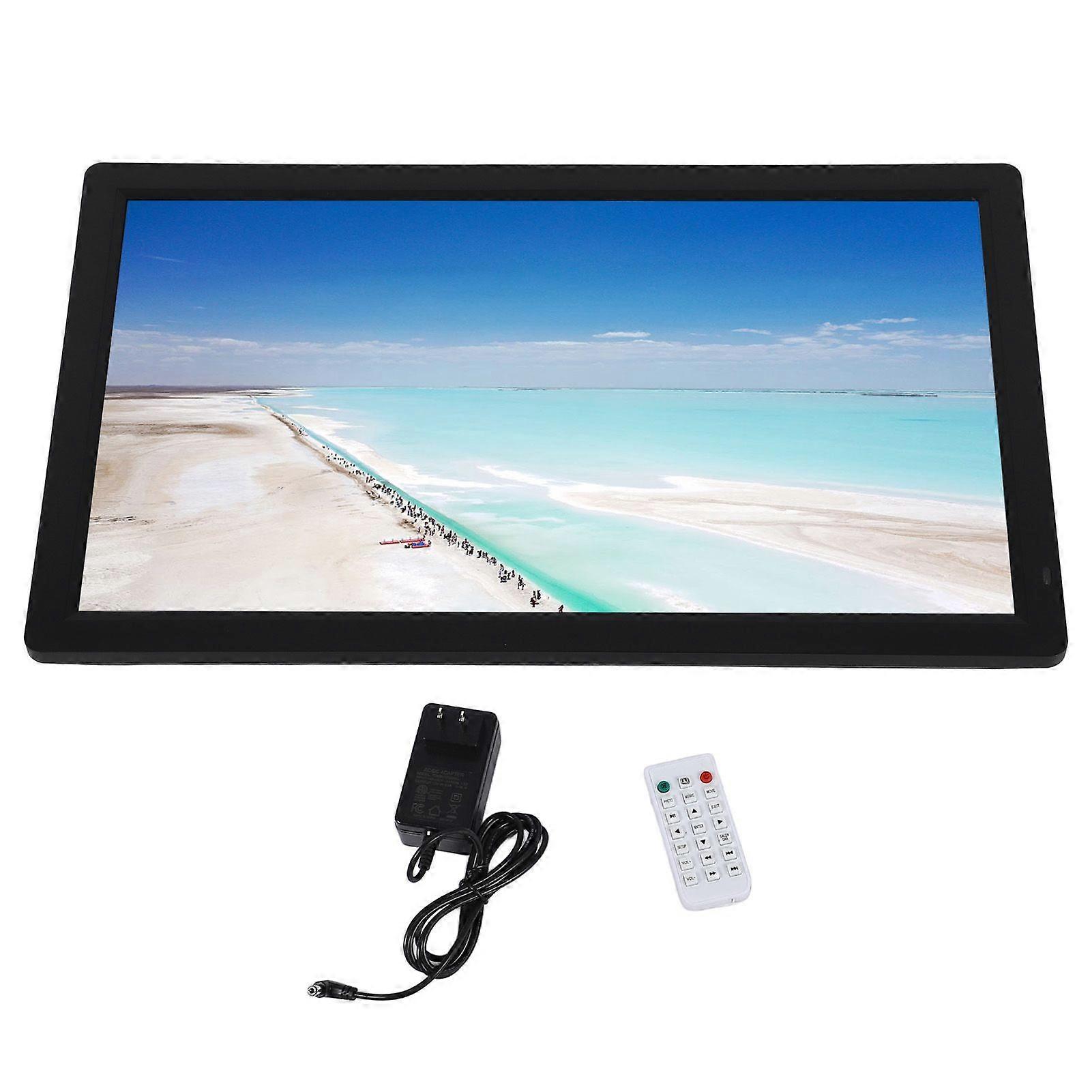 Digital Picture Frame 32inch 1920x1080P HD 178 Ultra Wide Angle IPS Screen Calendar Clock Stereo Sound Digital Photo Frame EU Plug 100240V