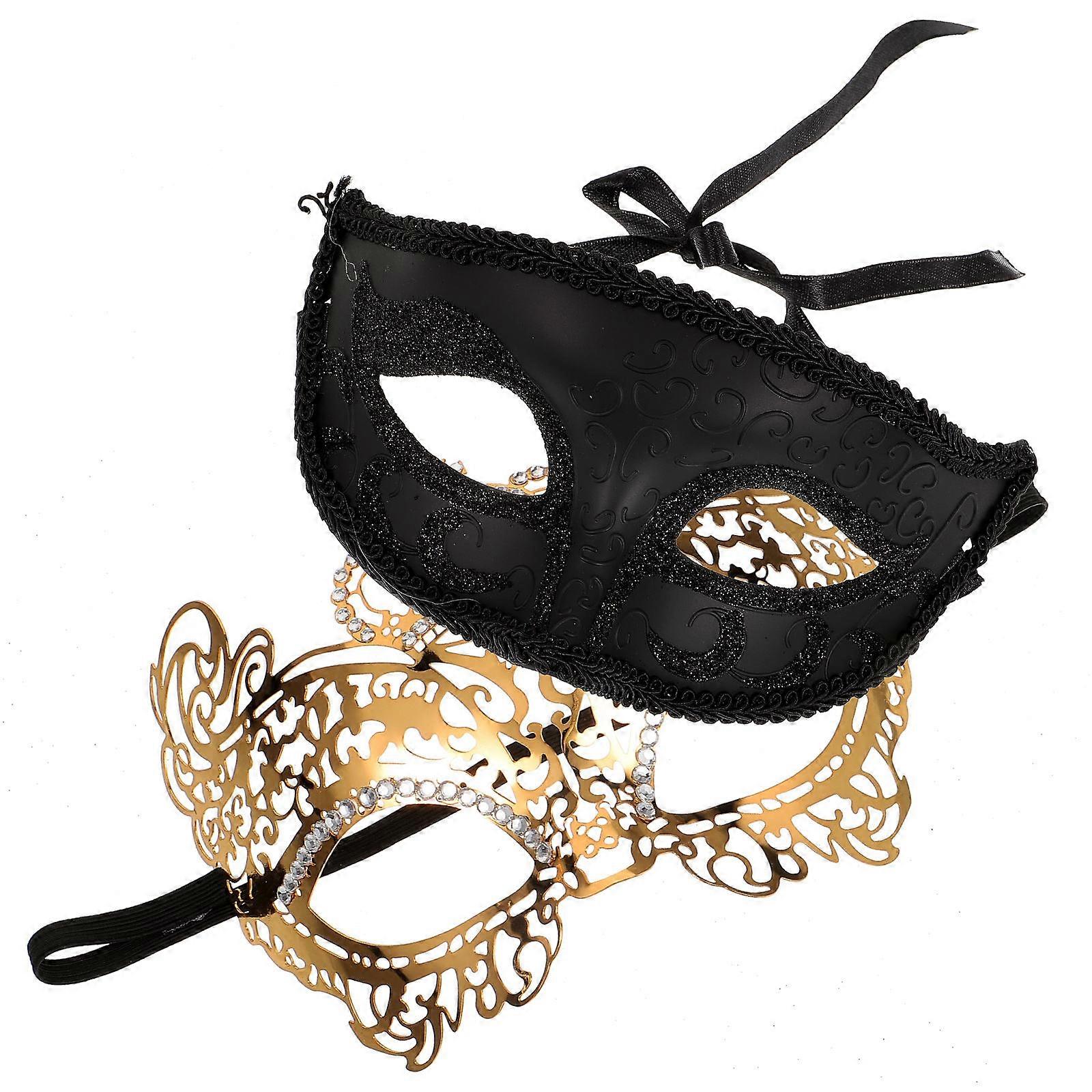 Masquerade Mask Metal Ancient Style for Decoration 4Pcs Set