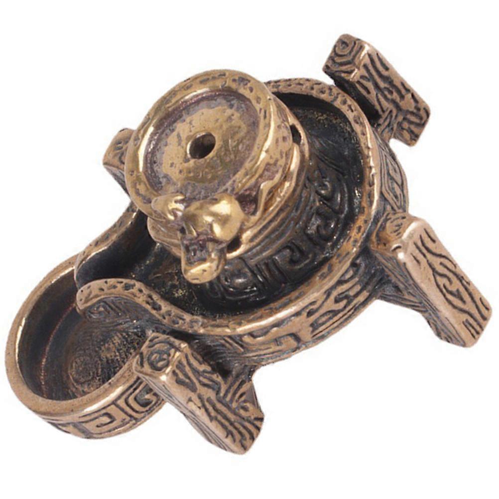 Incense Burner Stone Mill Shaped Backflow 3Pcs Censer Decor for Meditation