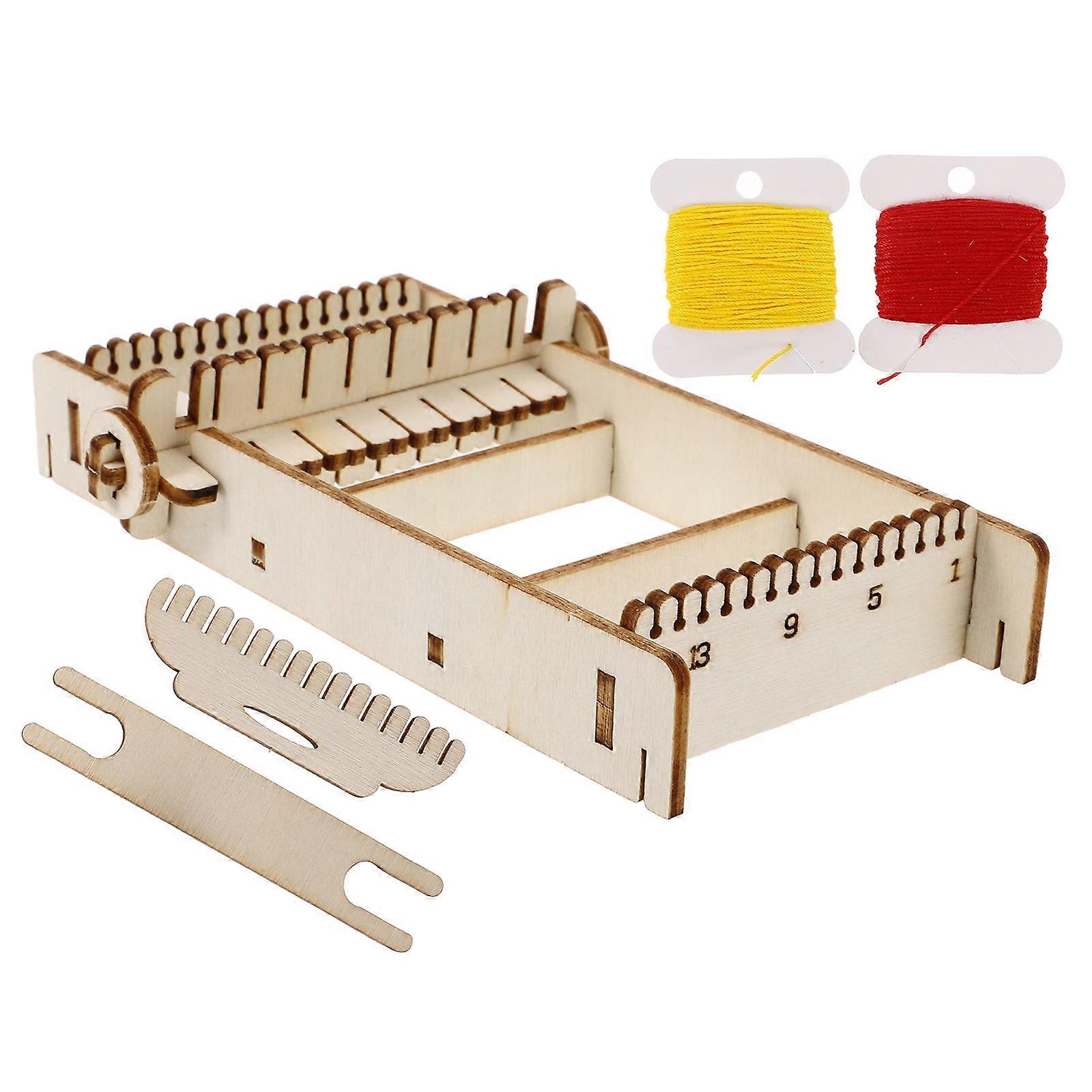 DIY Weaving Loom Wood Frame Hand-Knitting Tool with 3Sets for Home
