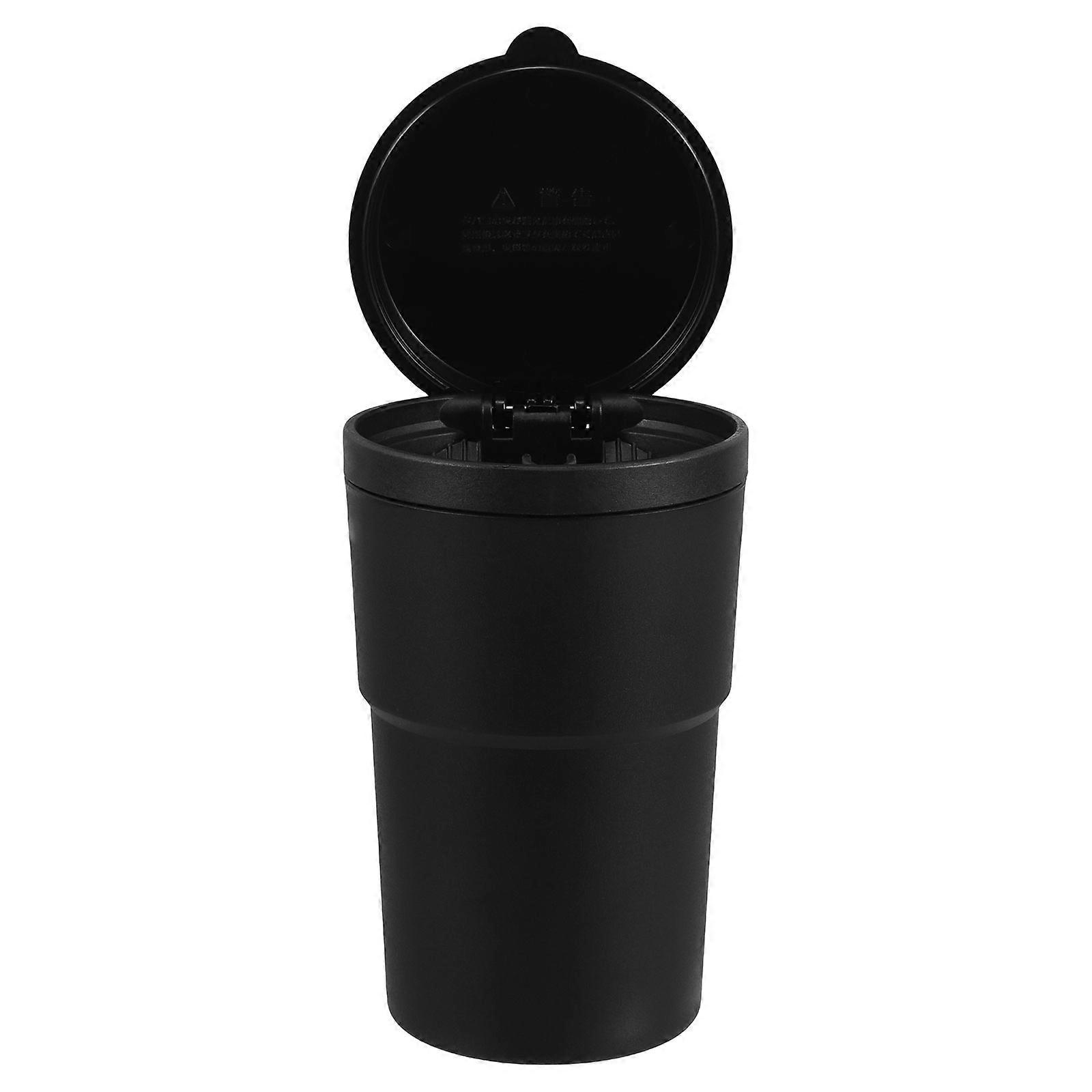 Car Portable Ashtray Automotive Interior Ash Holder for Home Use and Car Use Black Pbt+abs Material with Lid 1Pcs