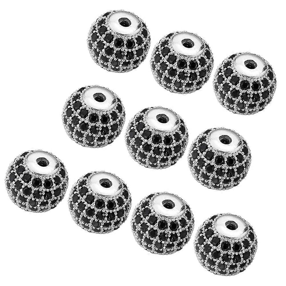 30 Pcs Jewelry Making Beads for Handmade Crafts Designed for Friends with Sparkling Cubic Zirconia and Silver