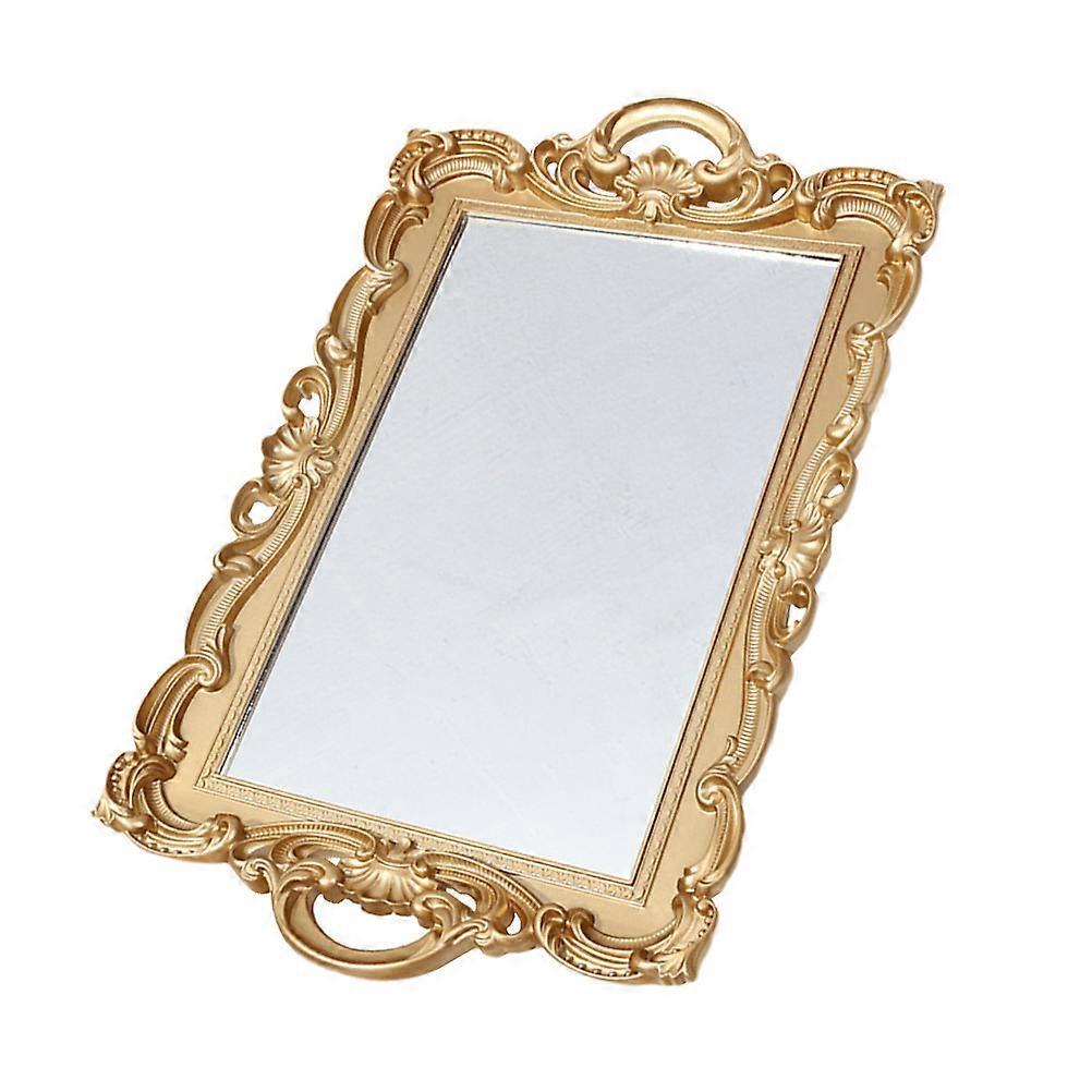 Elegant Rectangular Mirror Plate Display Tray For Studio Kitchen Living Room Decor 4Pcs