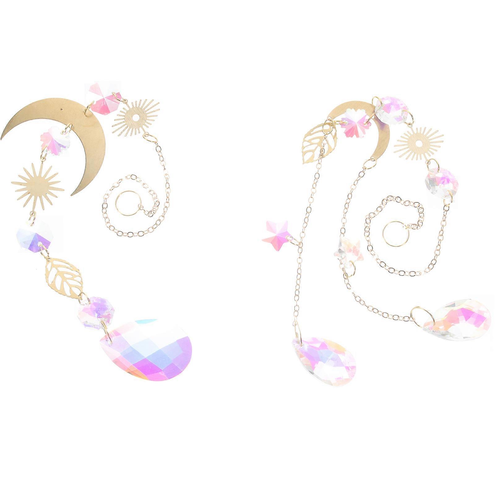 Crystal Hanging Sun Catcher for Window with 10Pcs Crystal Pendants