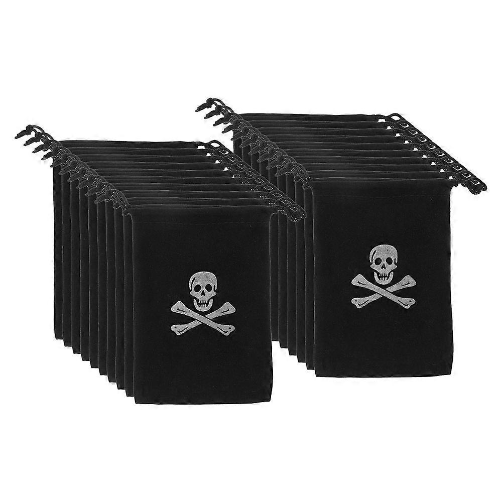 72Pcs Skull Design Drawstring Pirate Loot Bags For Halloween Parties Travel Organizing Small Items