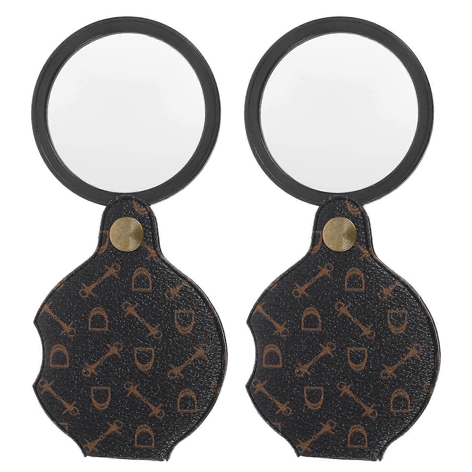 Keychain Magnifier Removable Tabletop Magnifier Magnifying Glass For Jewelers Indoor Observation 2Pcs