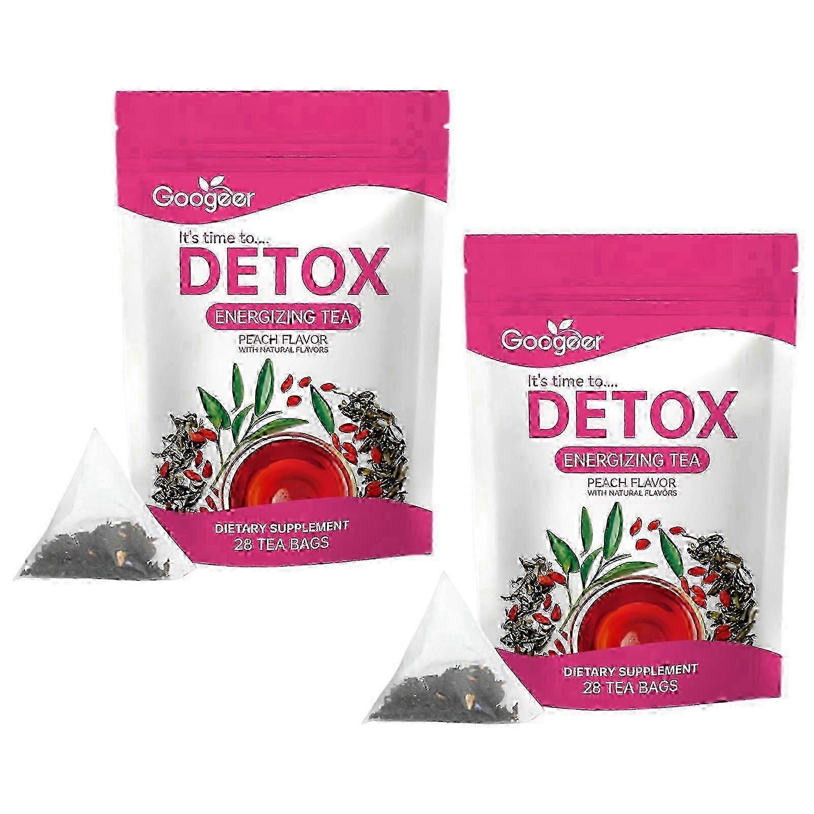 1-3X Detox Energizing Tea Peach Flavored Digestive Health Tea For Gut Cleansing for All Skin Types 2025