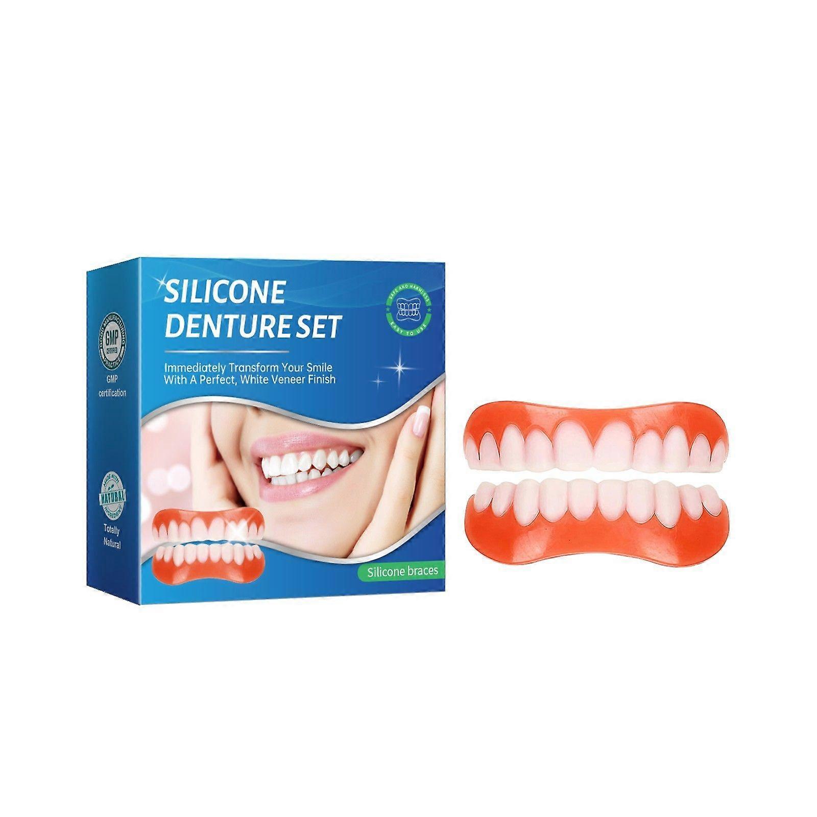 Silicone simulation temporary dentures whitening teeth stickers smile dentures