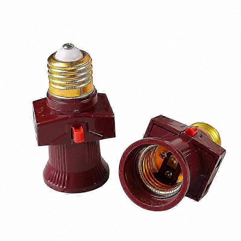 2-Pack E27 Screw Thief Sockets with On/Off Switch, 6A 250V, Energy Efficient Class A