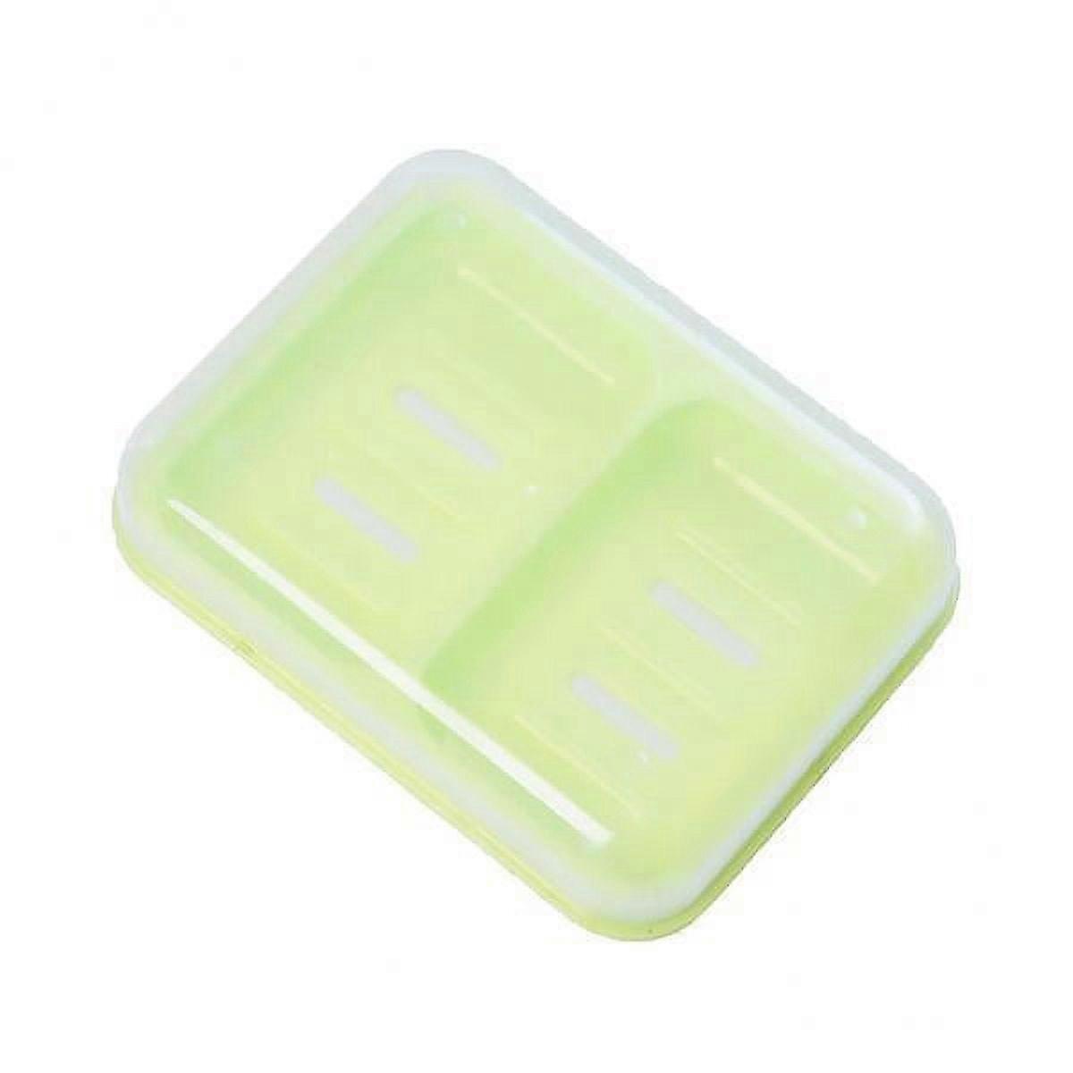 DOMELAY 3xCreative Home Waterproof Double Lattice Draining Soap Box with 3 Pcs