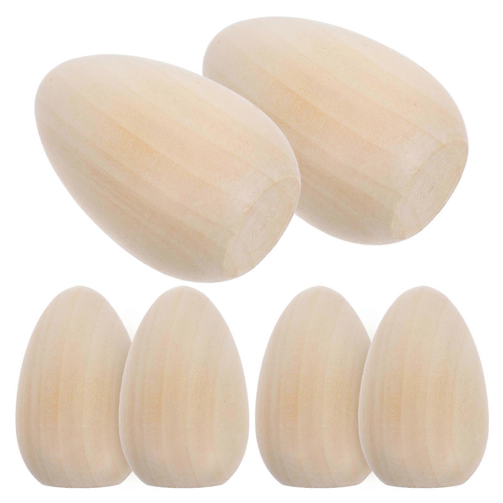 Unpainted Wooden Eggs Toy for Easter Crafts 30Pcs Bundle