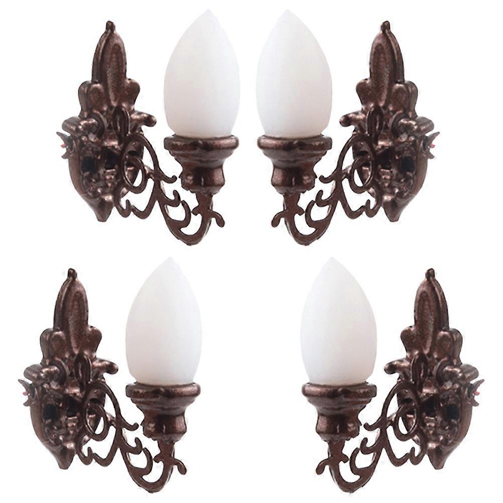 Tiny Wall Lamp for Decoration 20Pcs Simulated Wall Lamps Coffee ABS Material