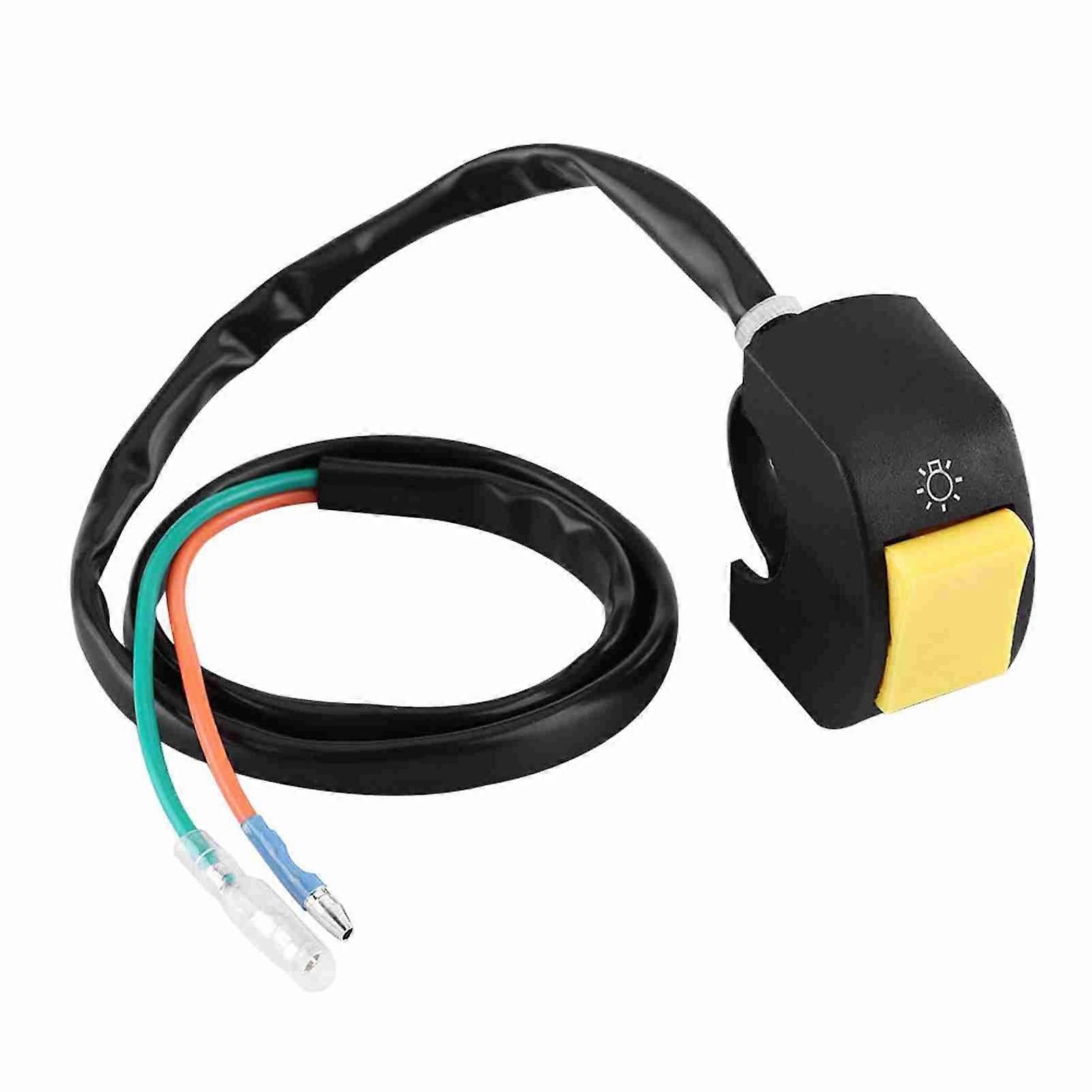 Motorcycle 7/8inch Handlebar Mount LED Headlight On/Off Switch with Yellow Button