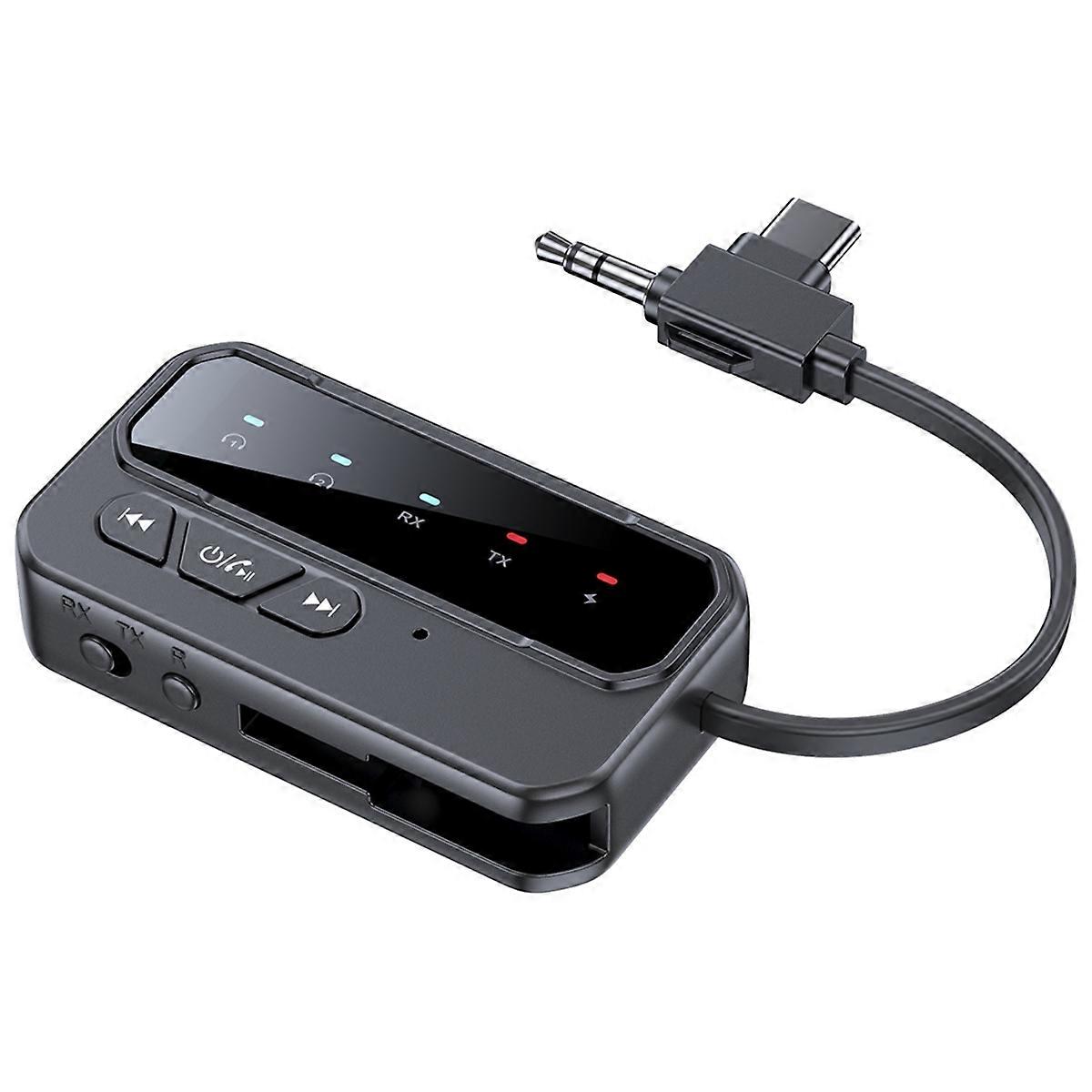 2 in 1 Bluetooth 5.4 Audio Receiver Transmitter 3.5MM AUX with Mic Music Wireless Adapter for Headp