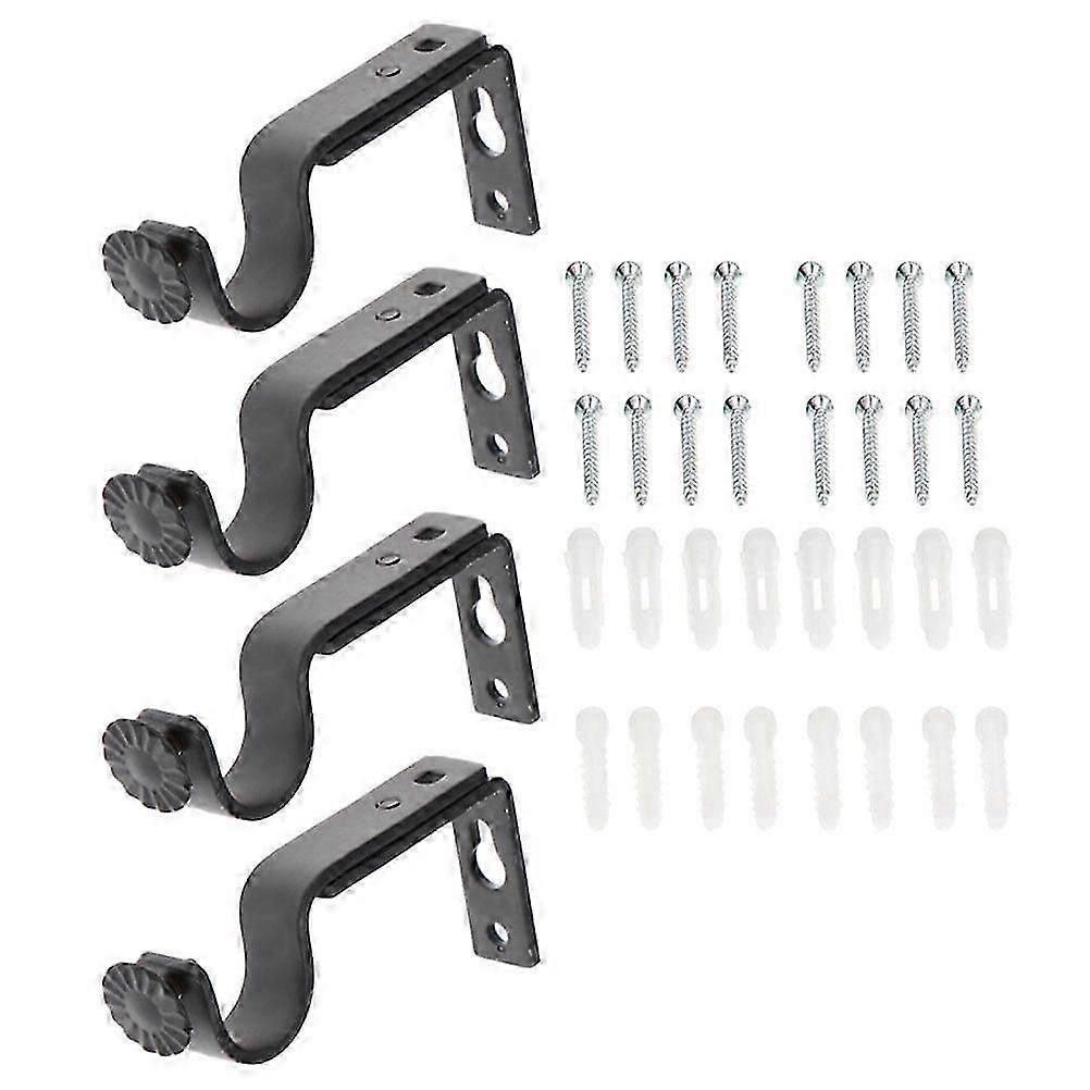 2025 Latest Model  4 Set Curtain Rod Bracket Curtain Poles Curtain Hardware