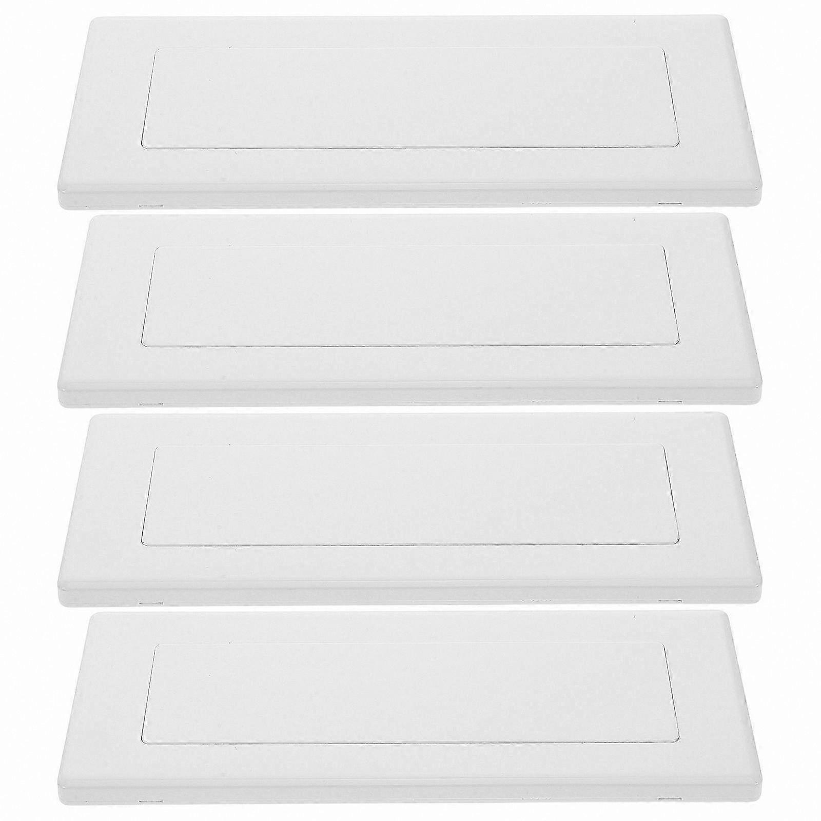 4-Pack Plastic Junction Box Covers, Rectangular Wall Plates for Electrical Outlet Concealment