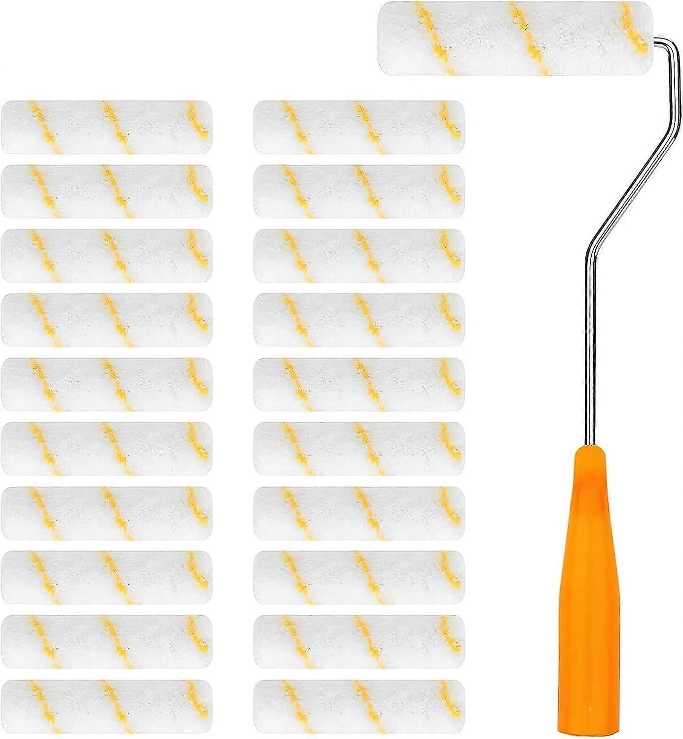 20 Pack Paint Rollers - Mini Paint Roller with Rubber Handles (10cm)