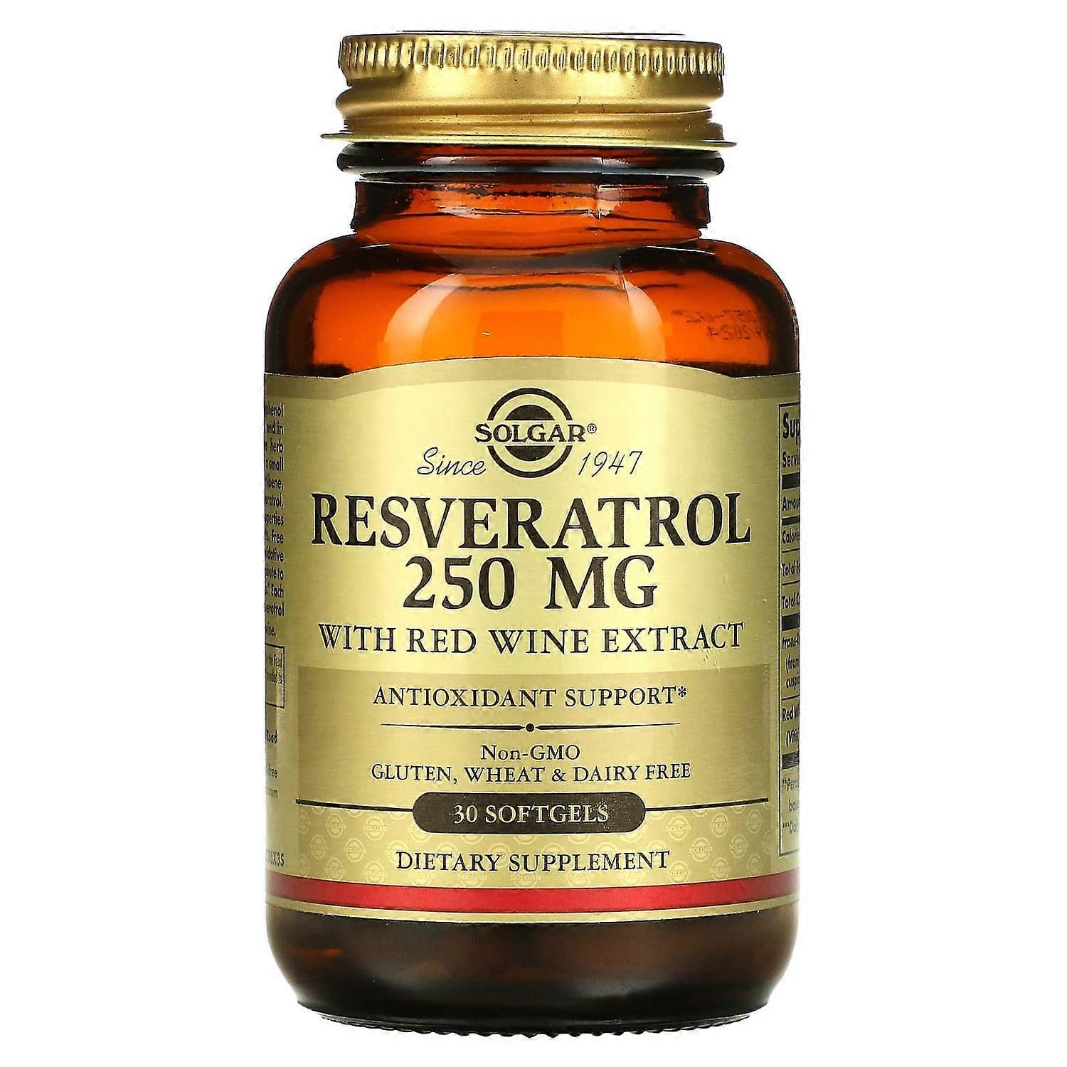 Solgar, Resveratrol, 250 mg, 30 Softgels