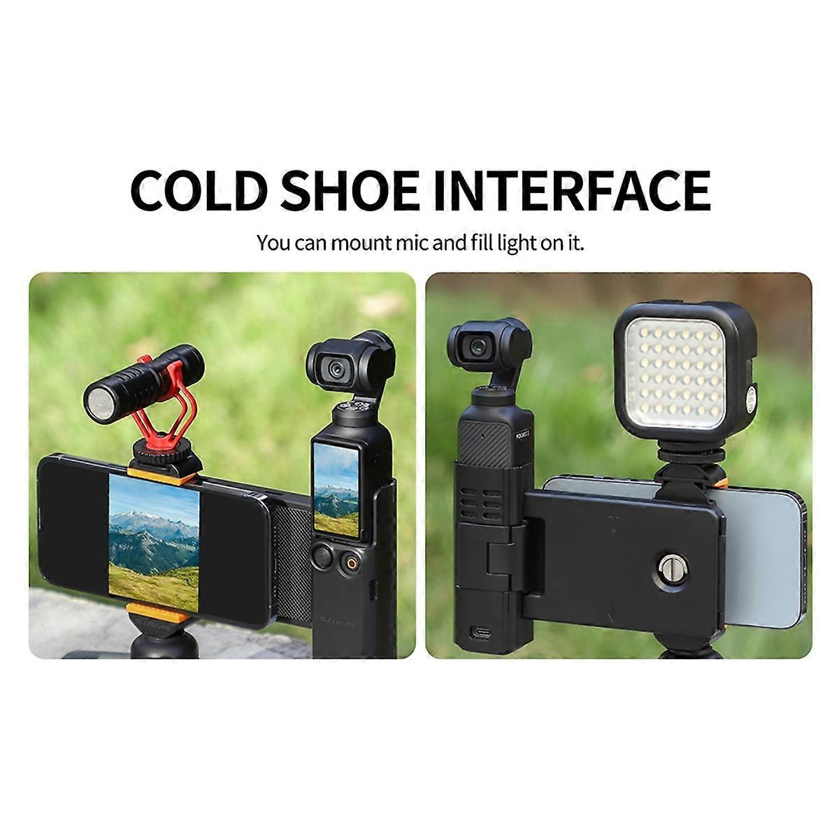 SUNNYLIFE for Osmo Pocket3 Expanding Phone Holder Adapter Protective Frame Organizer Cold Boot Multifunctional Accessory