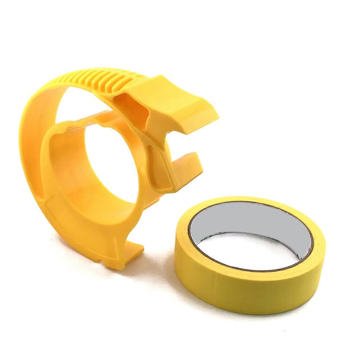 Painter Masking Tape Applicator Dispenser Machine with Tape Cutting Tool for Repair and Beautify Crack in Tile Yellow