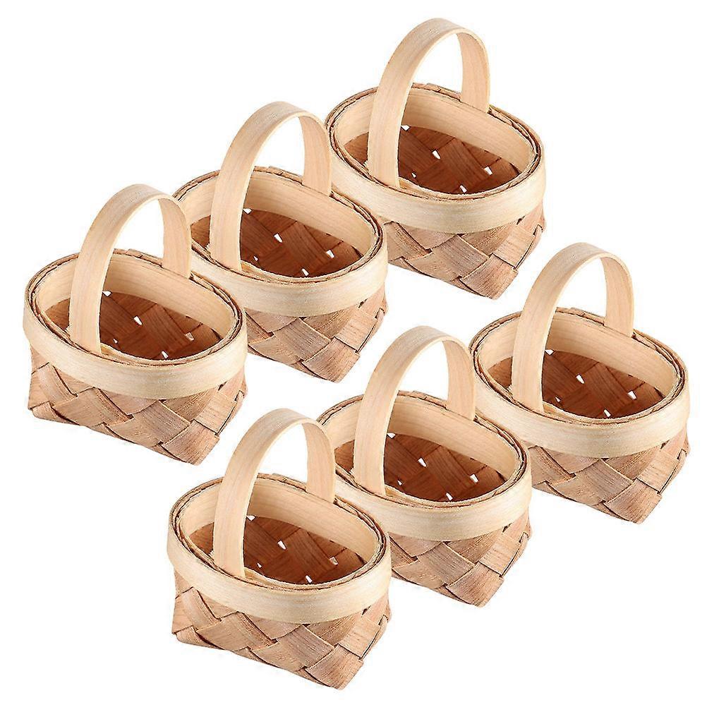 Decorative Mini Wooden Baskets for Storage Use Handwoven 18Pcs Set