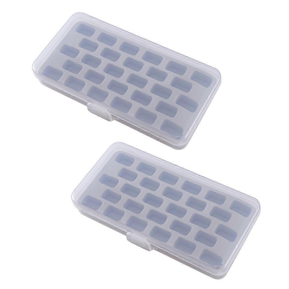 Sewing Box Bobbin Case with Sponge for Storage 2Pcs Plastic Organizer for Spools