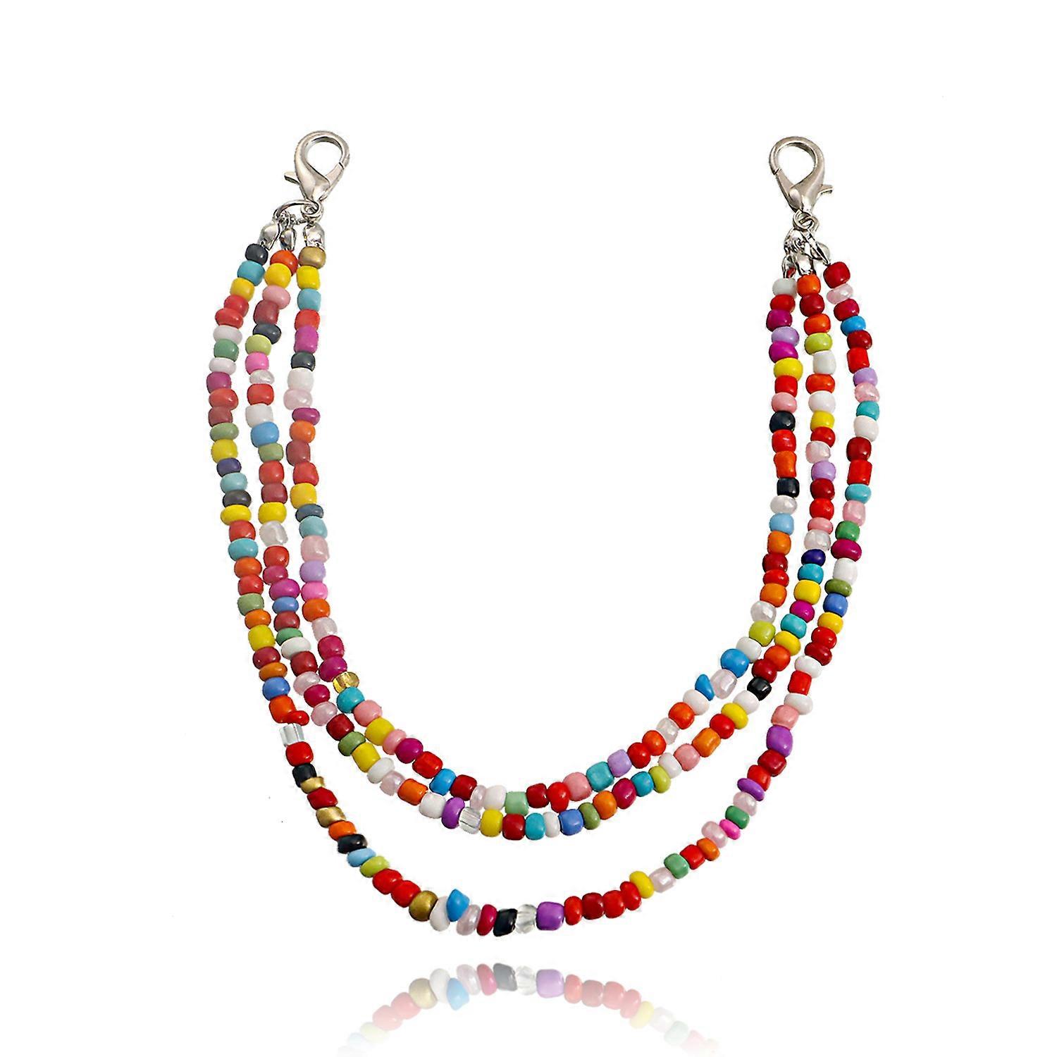 Shoe Chain, Bohemian Mixed Color Rice Beads Multi-layer Women's Accessory