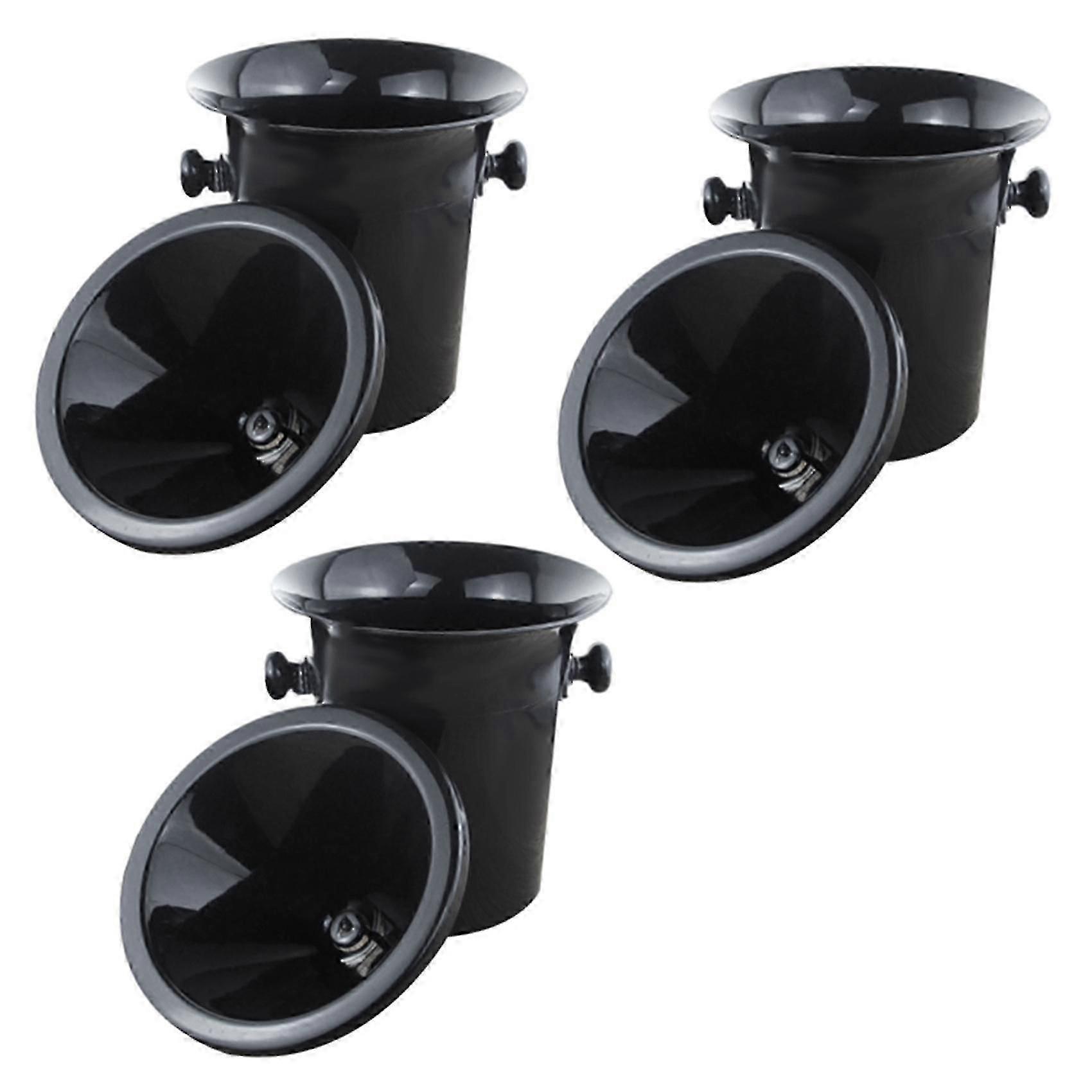 3X Wine Dump Black Plastic Wine Spittoon with Black Funnel
