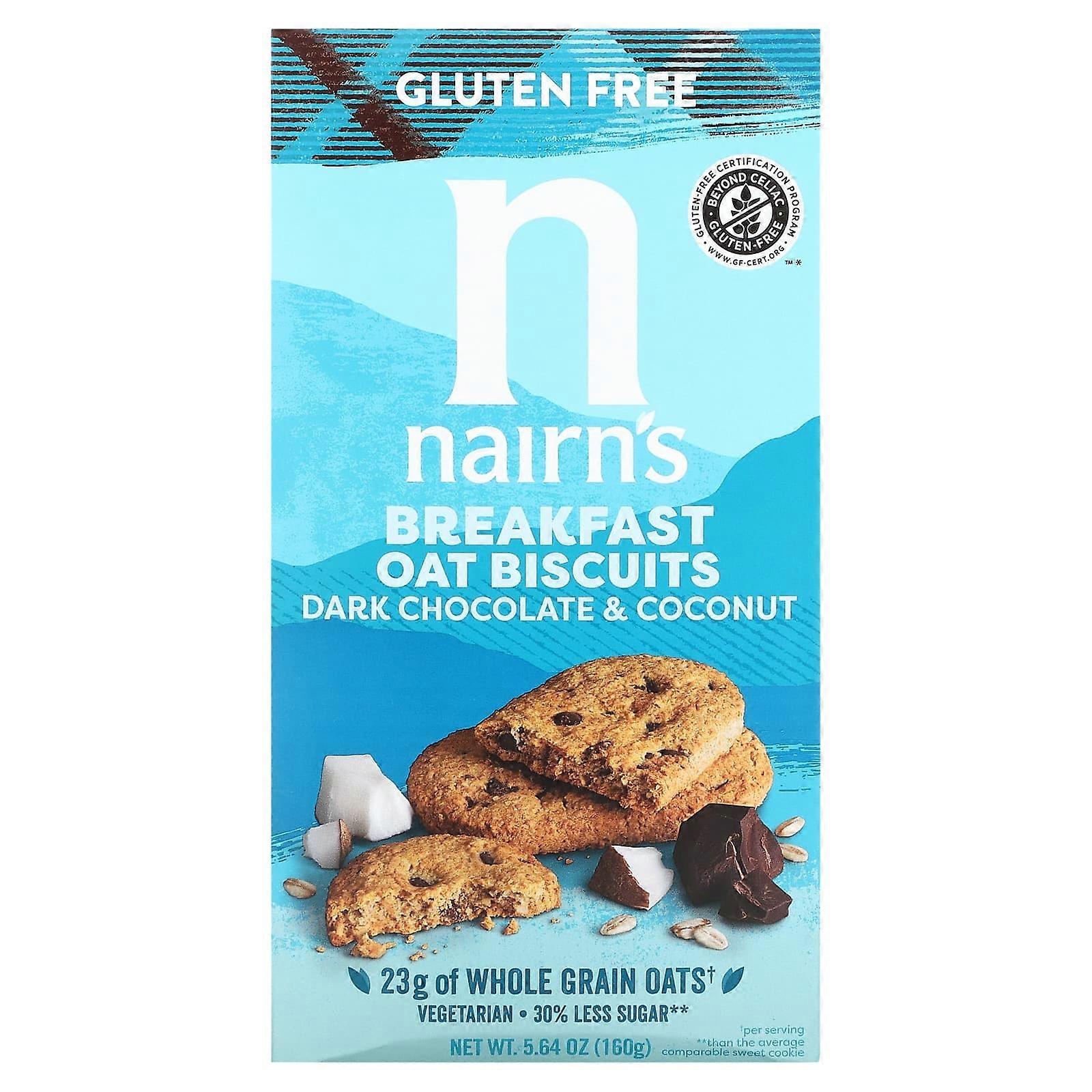 Breakfast Oat Biscuits, Dark Chocolate & Coconut, 5.64 oz (160 g)